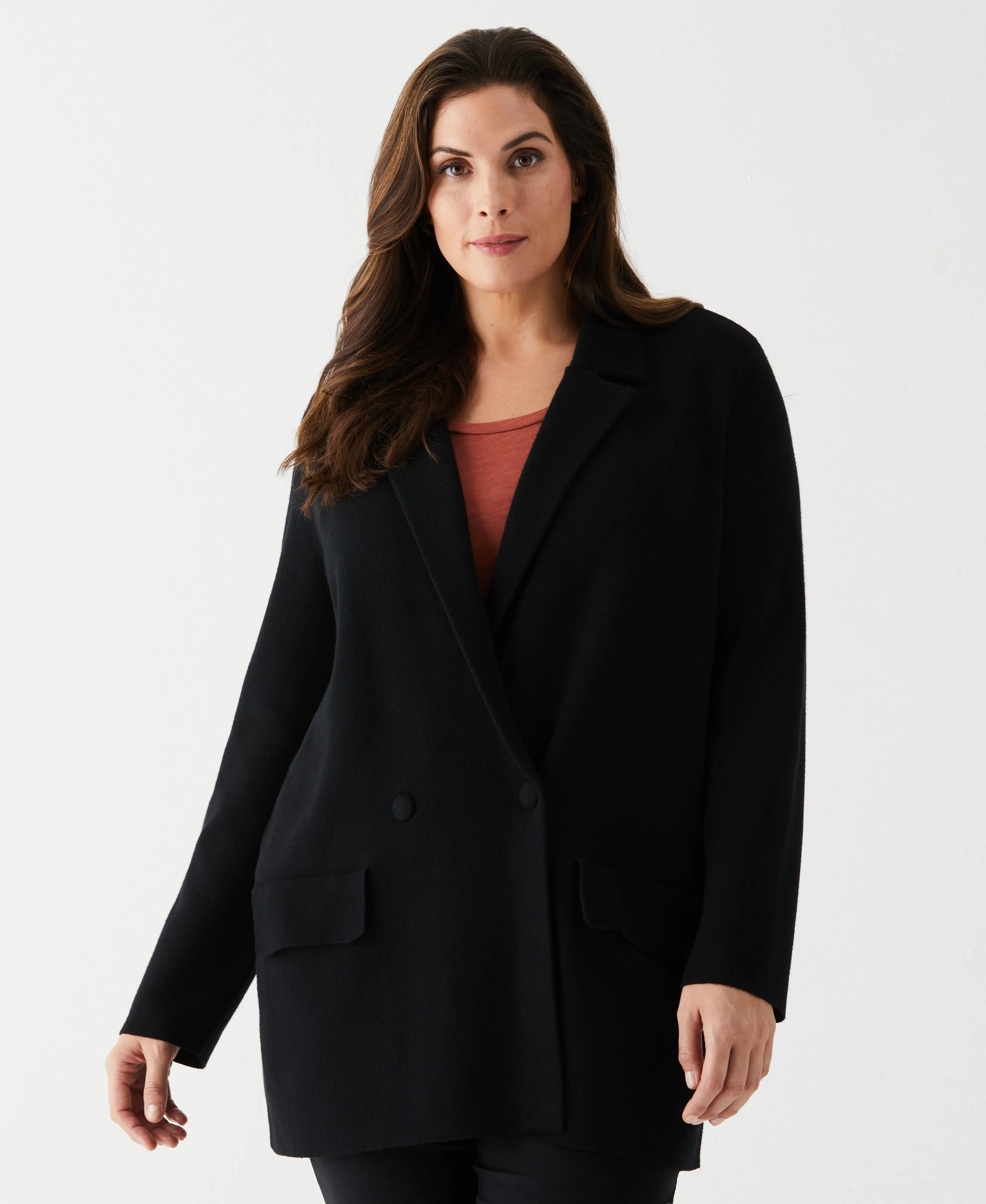 Plus Size Relaxed Sweater Blazer Windproof Wear suitable for night wear