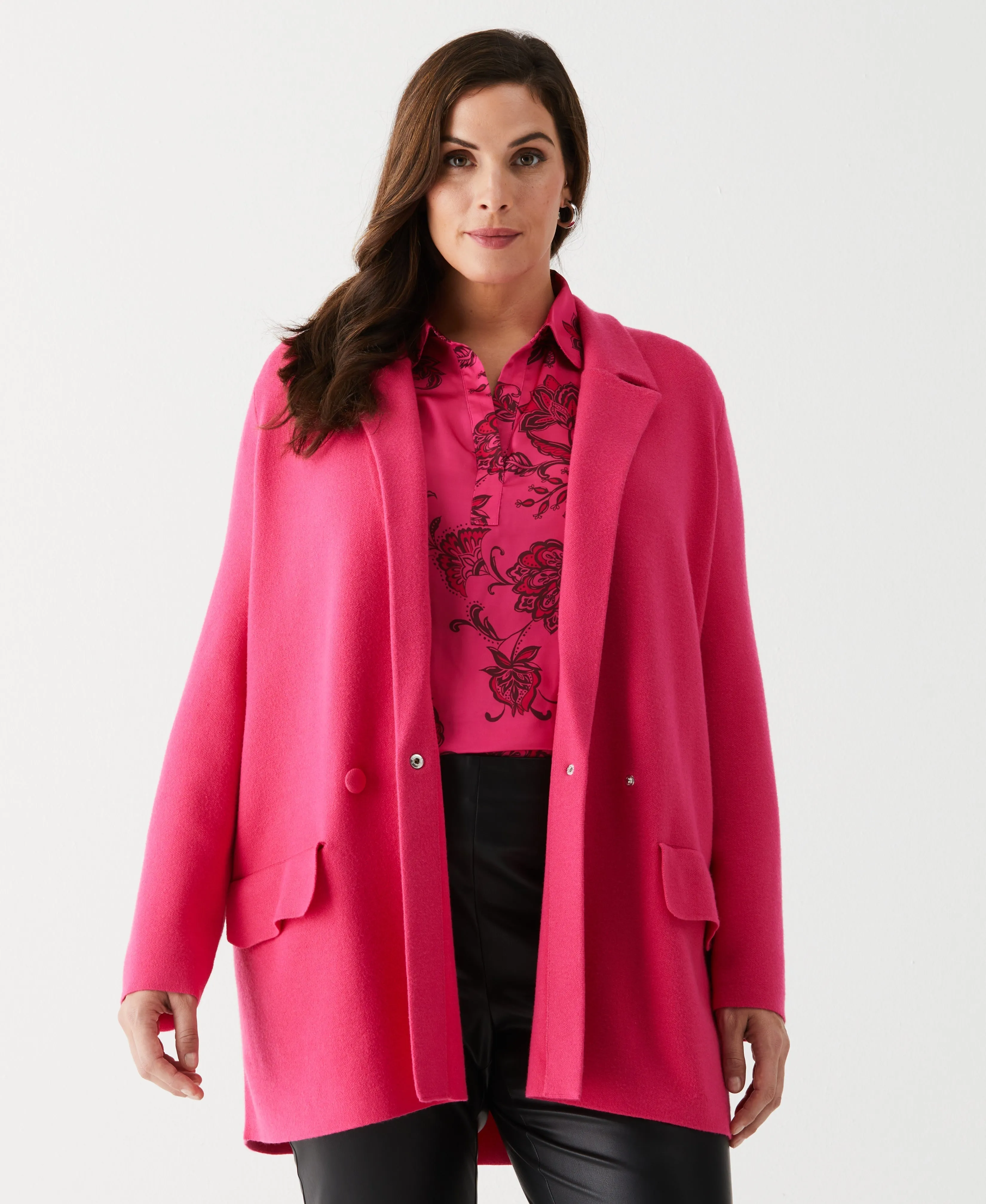 Winter Look Plus Size Relaxed Sweater Blazer