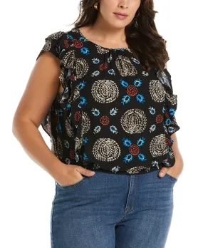 MultiPanel Design Layered Ventilation Zones Plus Size Ruffle Top