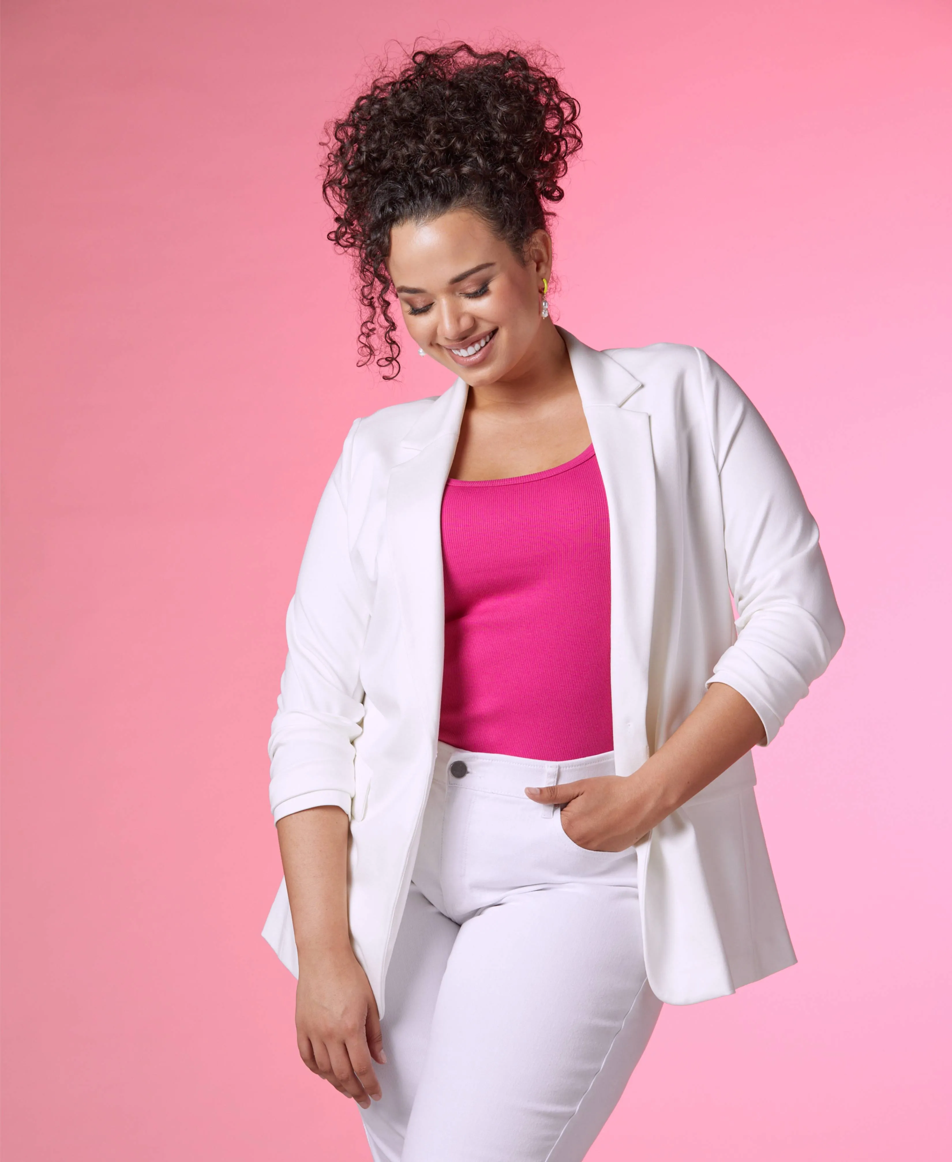 WaterRepellent Finish Plus Size Single Breasted Blazer