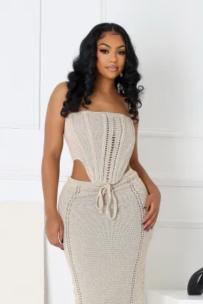 AntiStatic Weave OversizedSilhouette Free Spirit Corset Crochet Tube Top