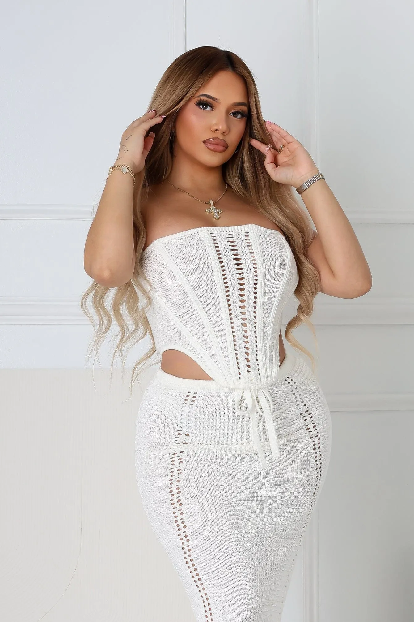 Long Sleeve Shirt Light Deflection Fabric Free Spirit Corset Crochet Tube Top