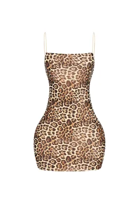 Tall-Fit Poised In Milan Leopard Mini Dress