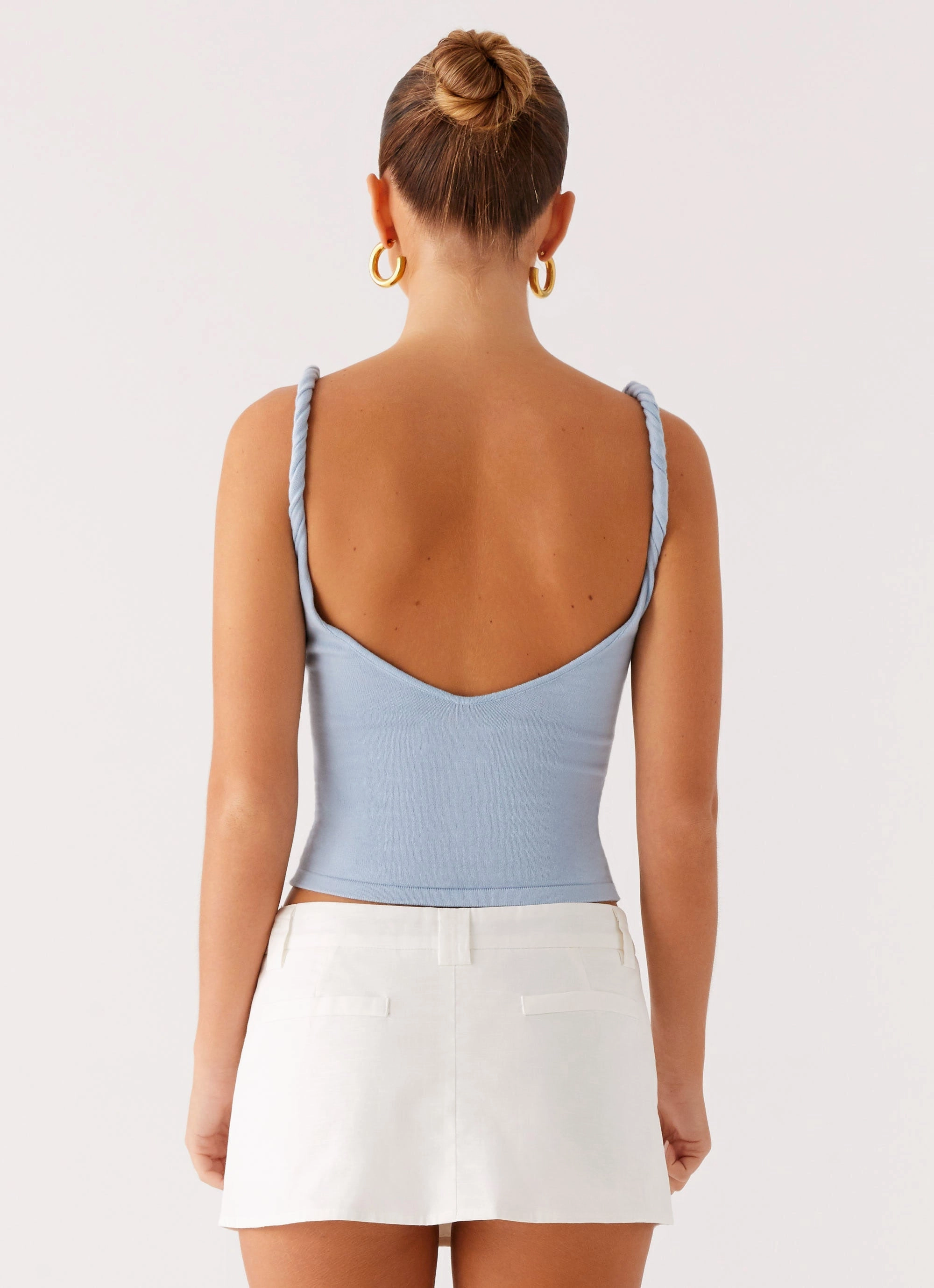 Reimagined Classic Flat Lay Collar On Trend Linen Mini Skort - White