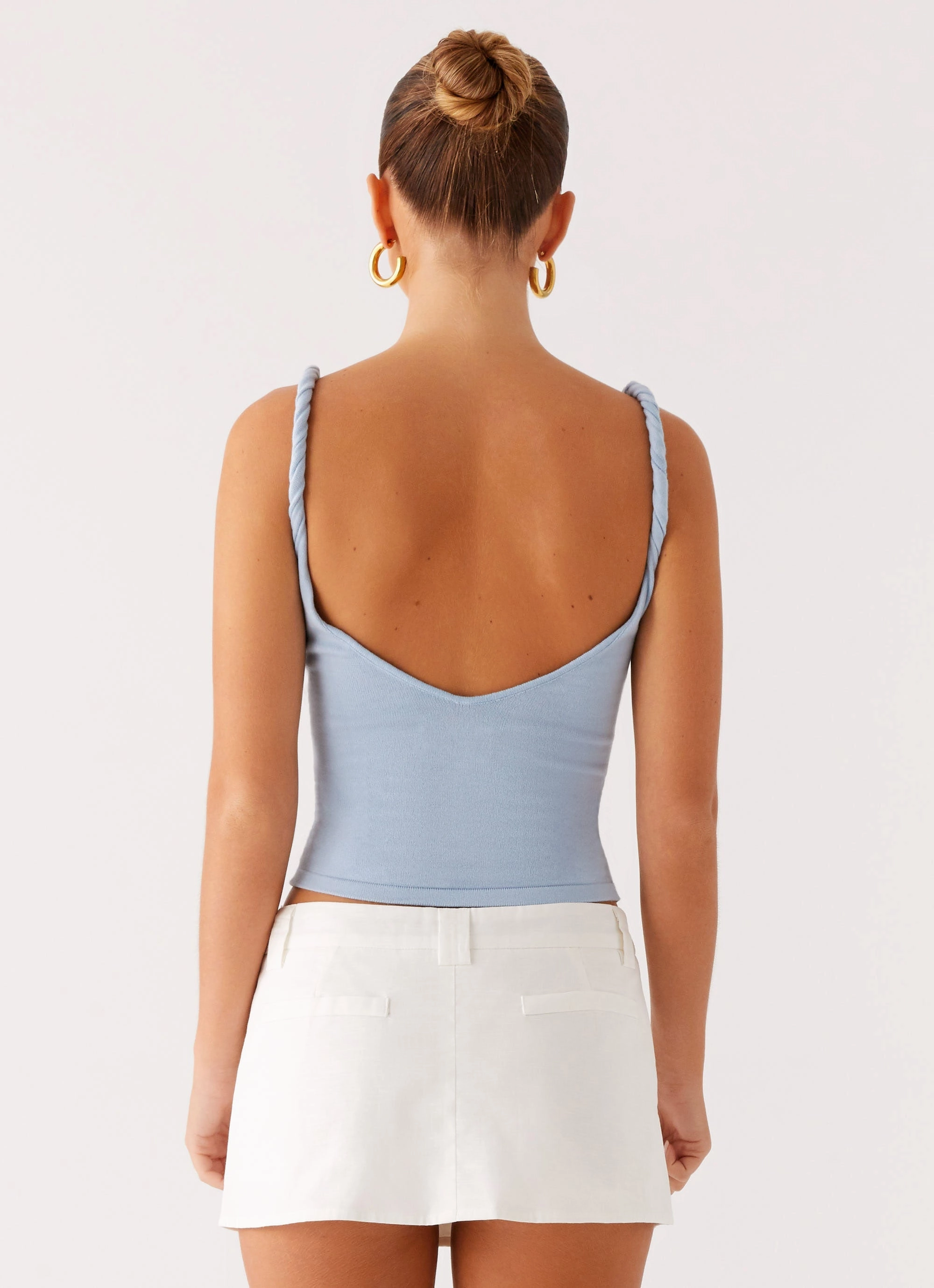 Signature Detail On Trend Linen Mini Skort - White