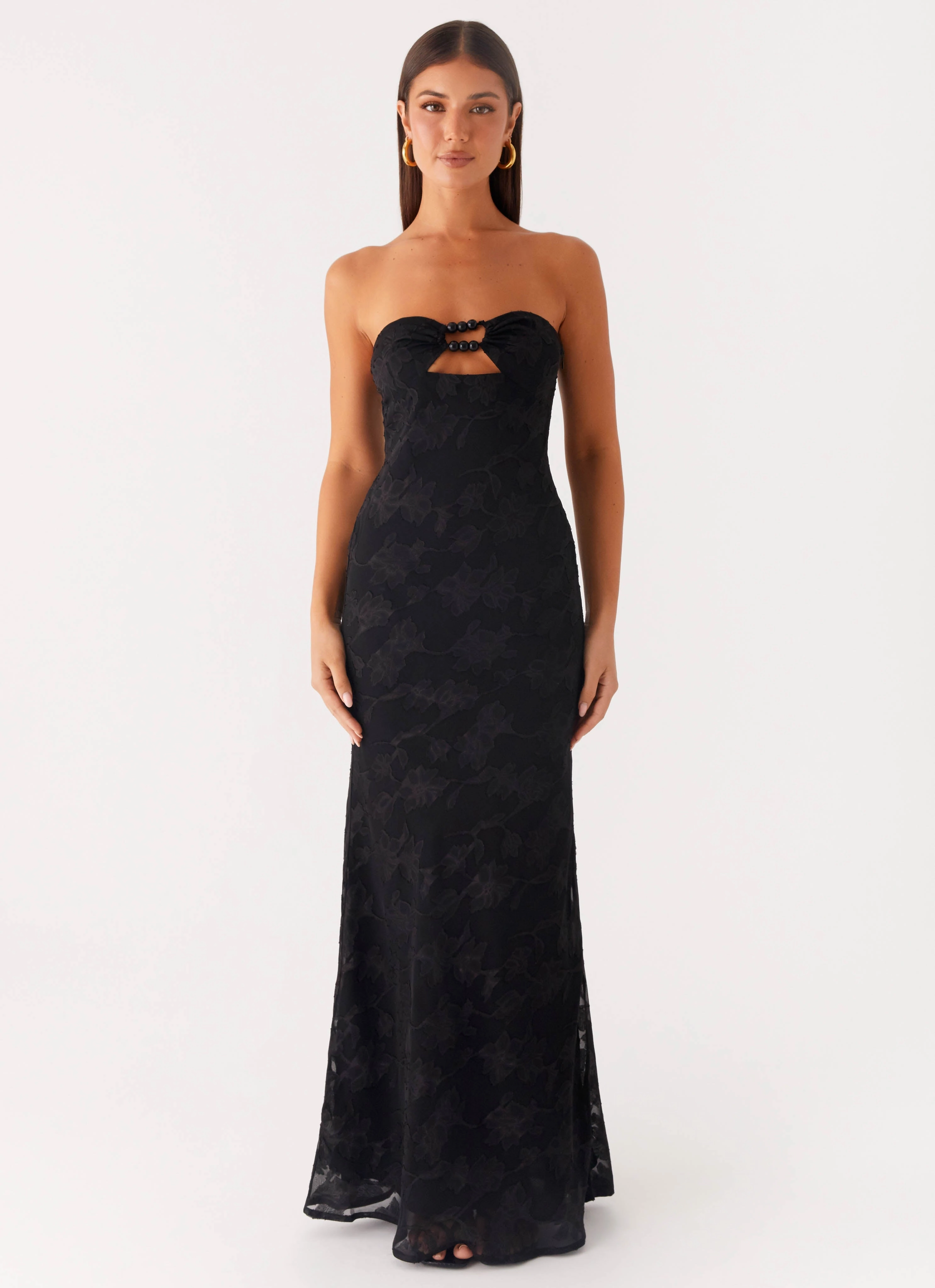 Lunar Maxi Dress - Black Contemporary Style Influencer-Style