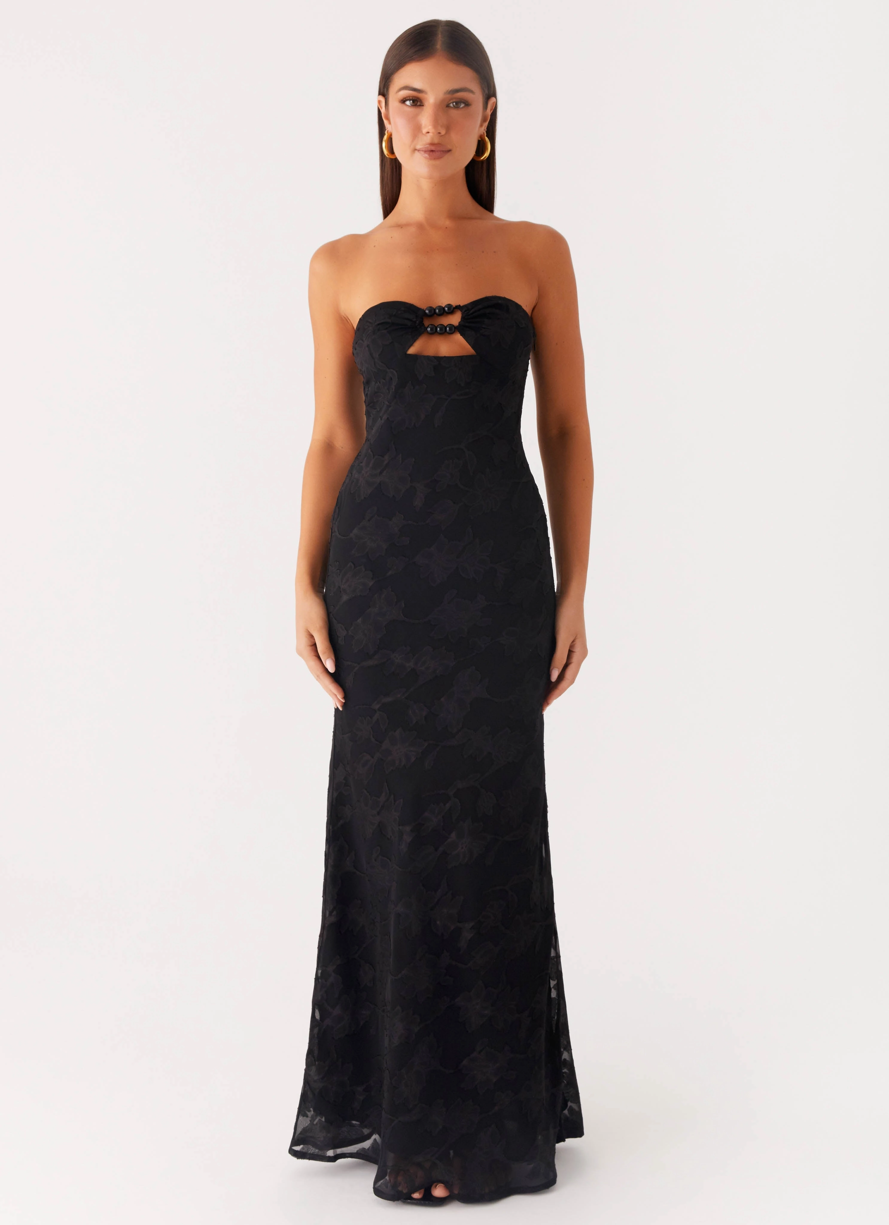 Heart Glow Smooth Edge Lunar Maxi Dress - Black