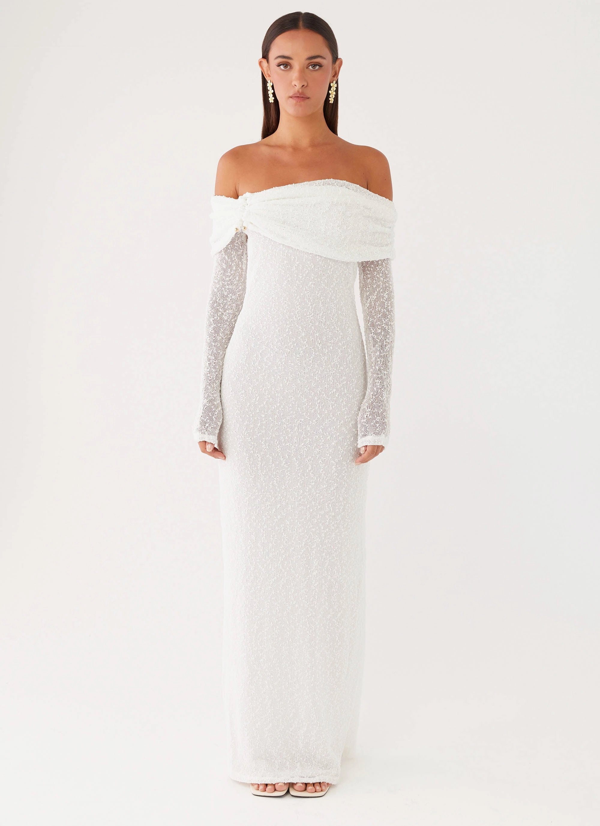 Pollyanna Knit Hardware Maxi Dress - Ivory AntiPillTreatment