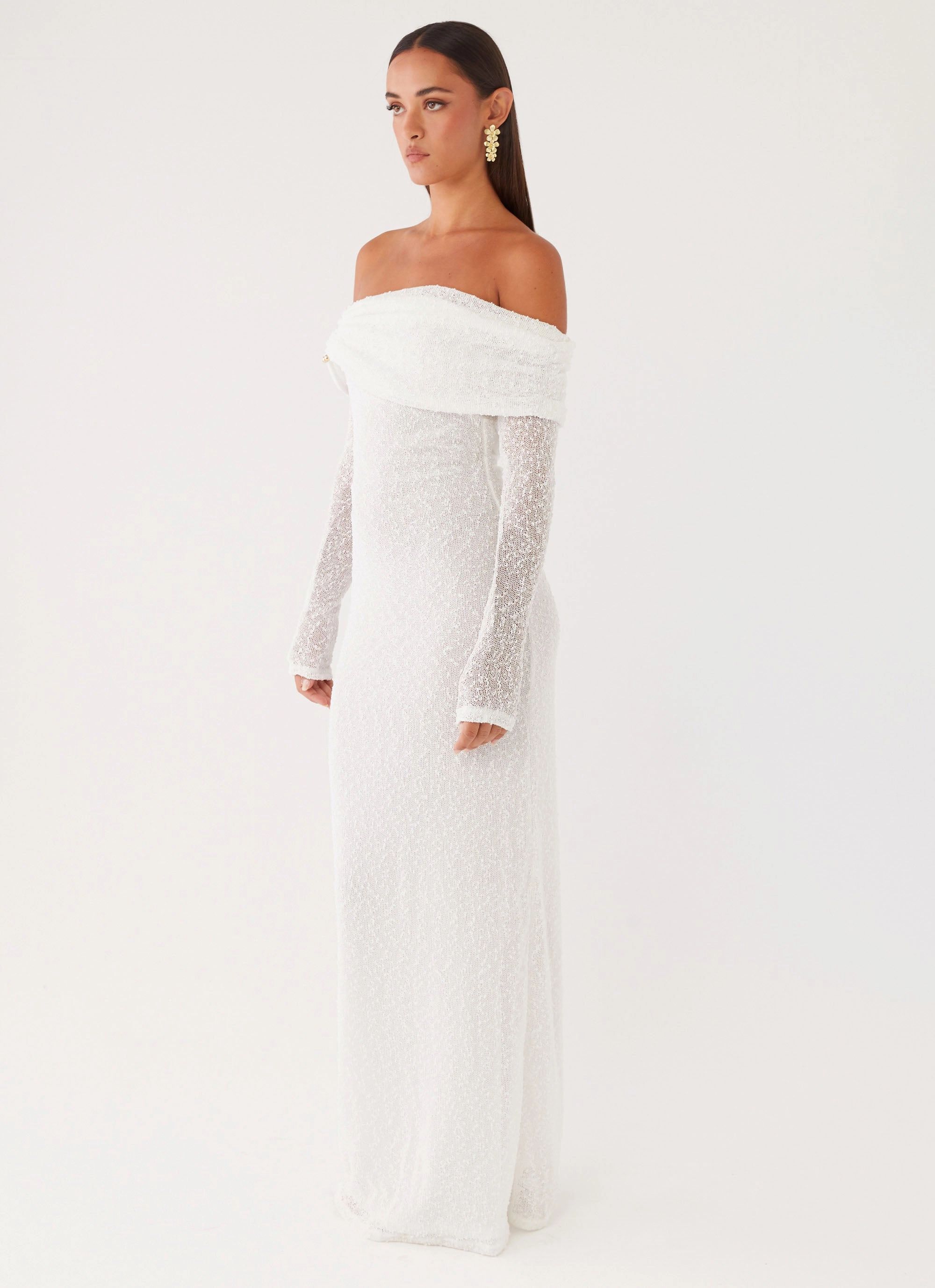 Soft Fashion Pollyanna Knit Hardware Maxi Dress - Ivory