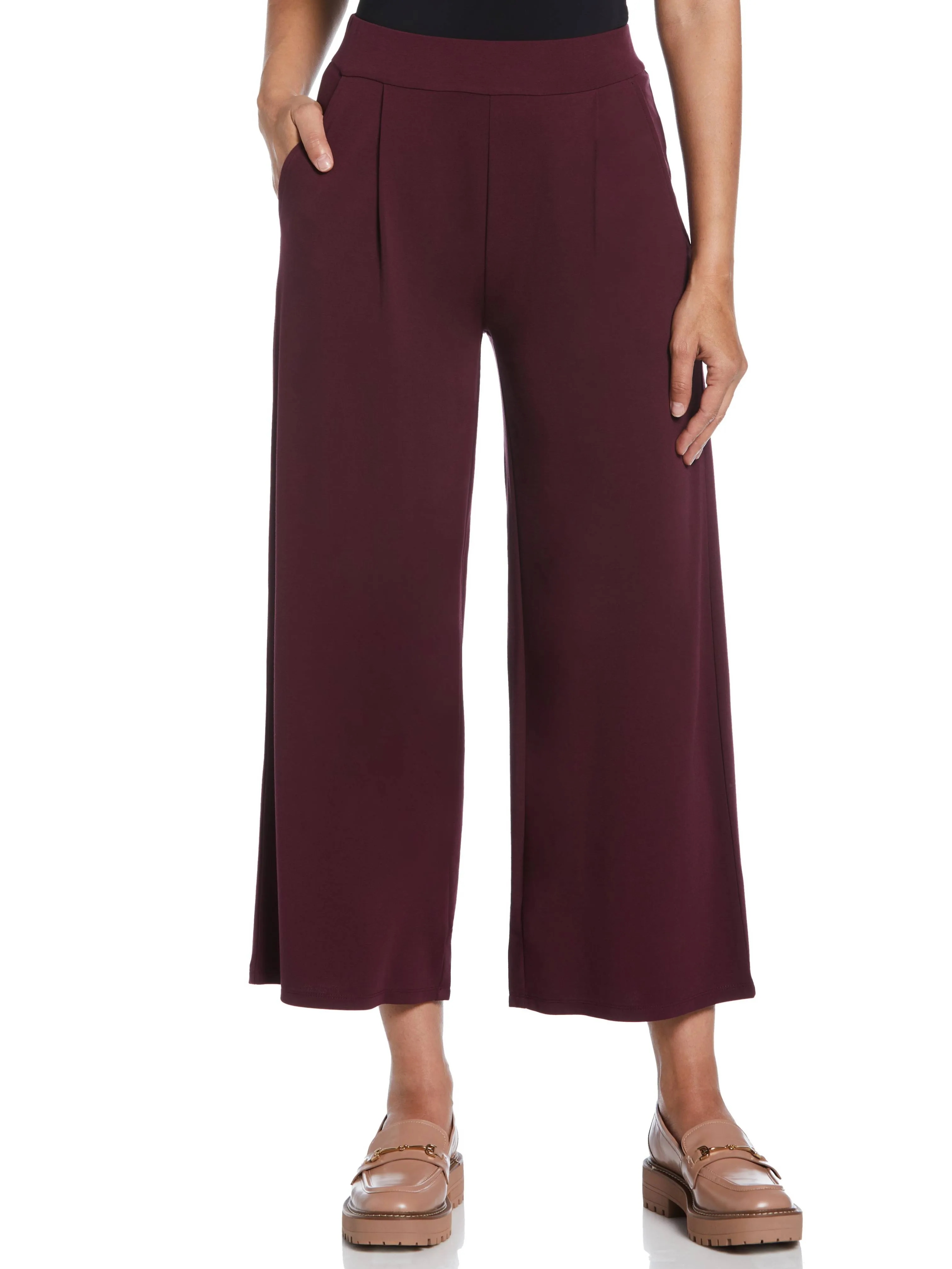 Ponte Knit Pull-On Crop Pant Day To Night