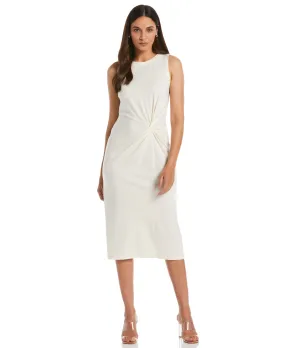 Dress for brunch Fashionable Fit Ponte Knit Twist Front Midi Dress