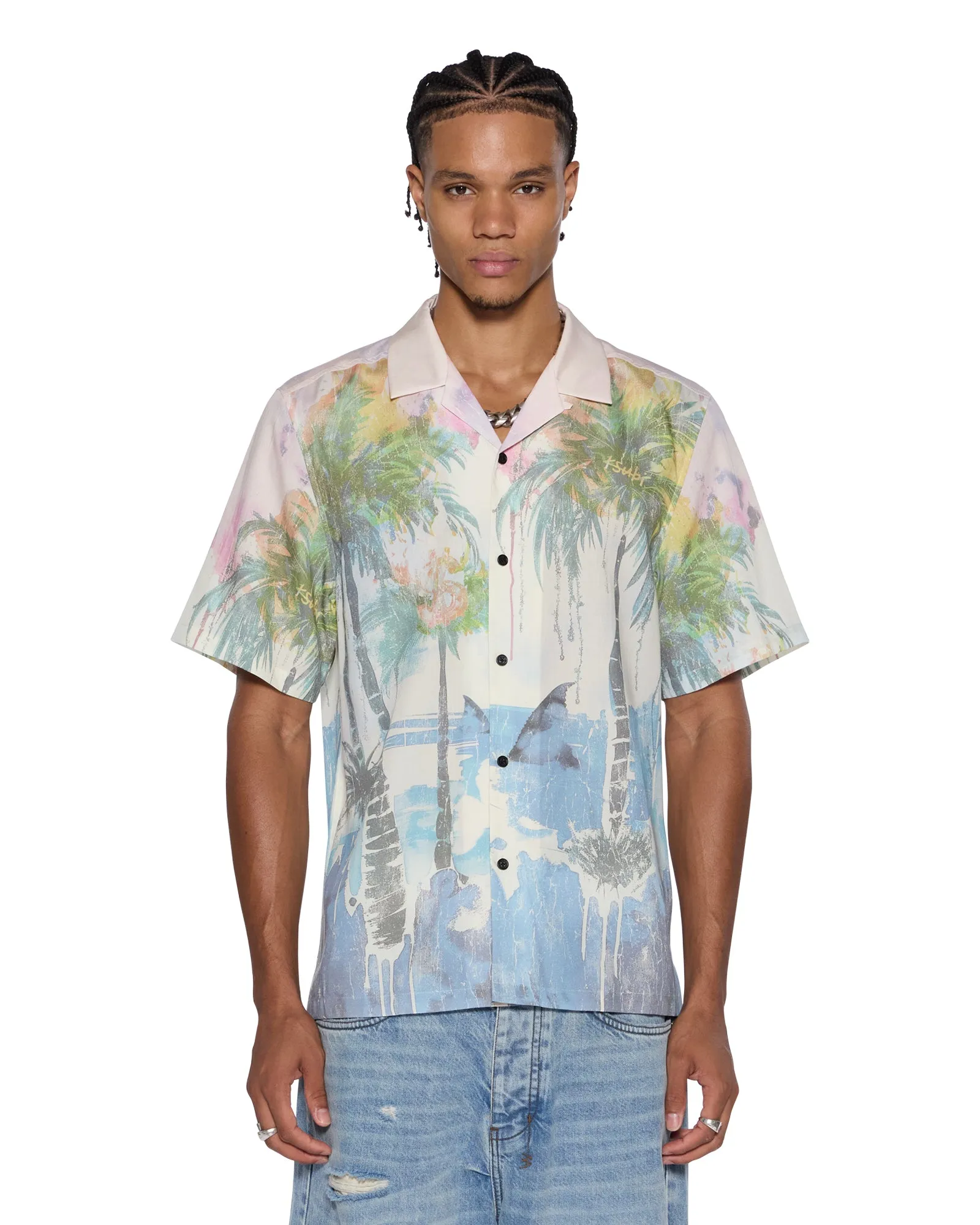 POOLSIDE SS RESORT SHIRT MULTI Moisture Wicking Fabric