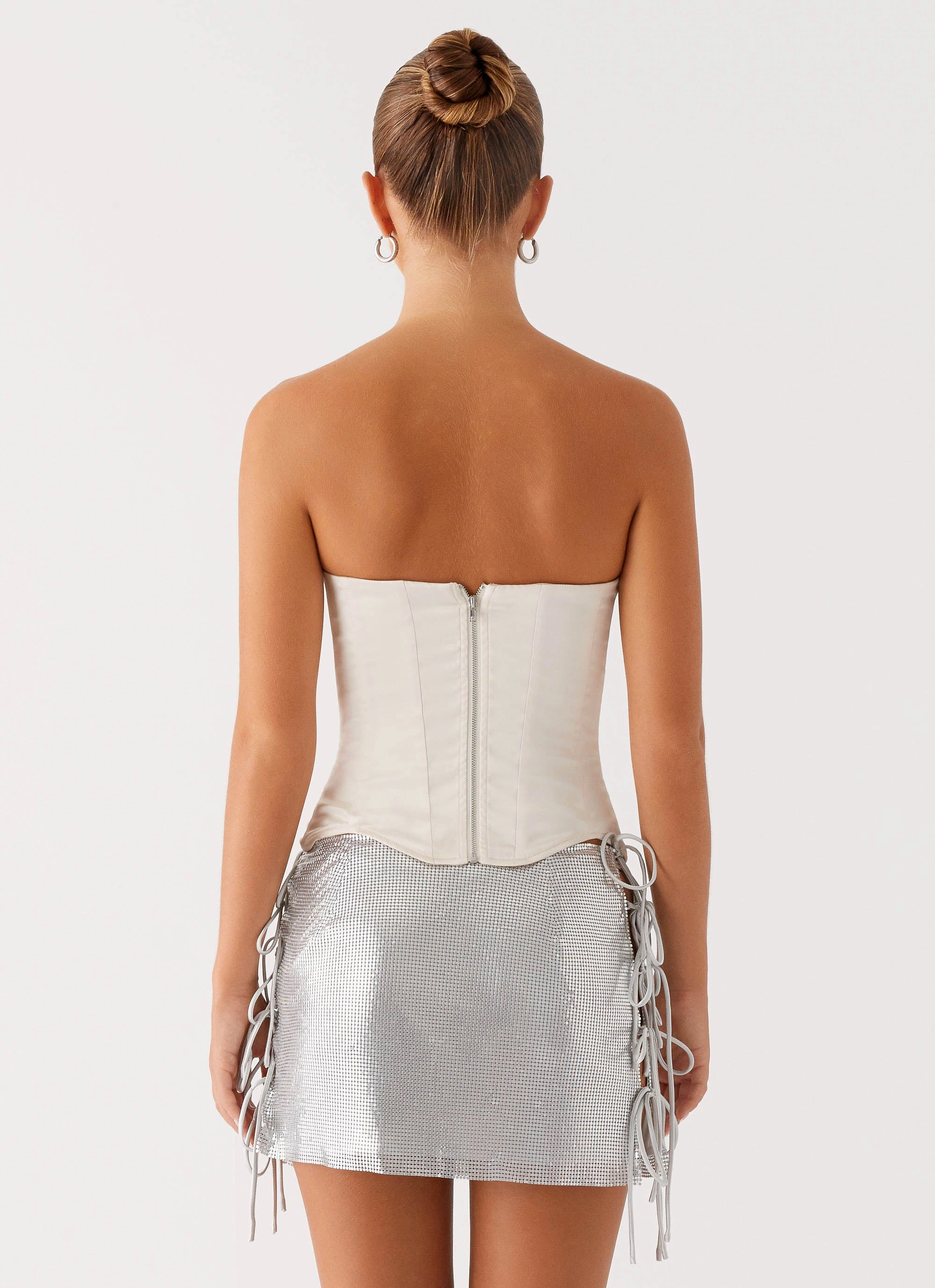 Popstar Glomesh Mini Skirt - Silver Smart Comfort