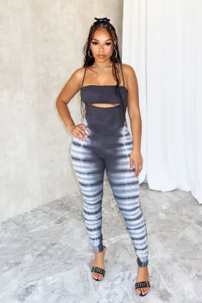 Ventilated Mesh Lining Please Me Tie Dye Tank Jumpsuit