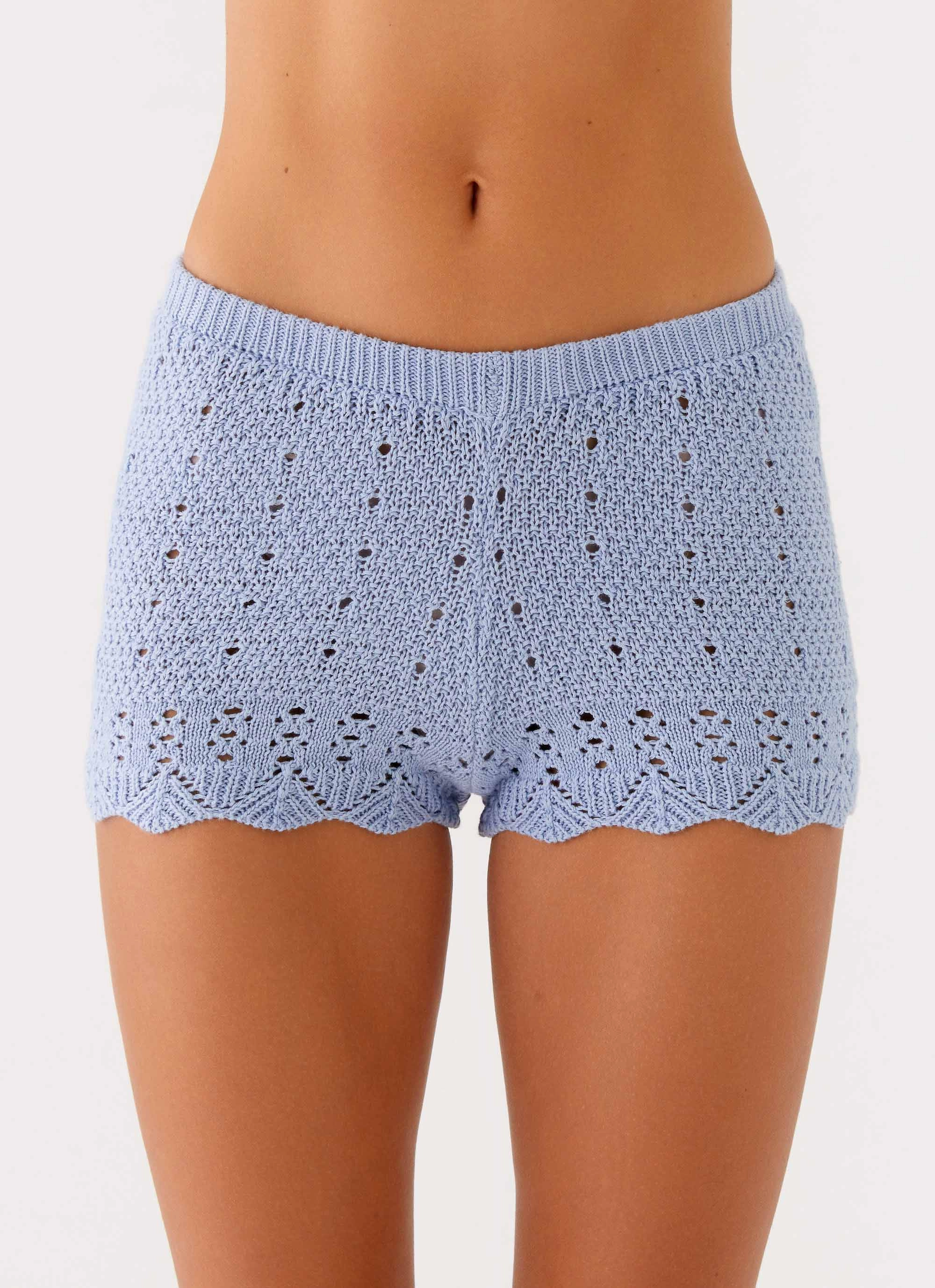 Oakley Low Rise Mini Shorts - Blue Relaxed Fit