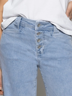 Wicking Inner Lining Luna Cuffed Standard Rise Jeans Blue Moonlight