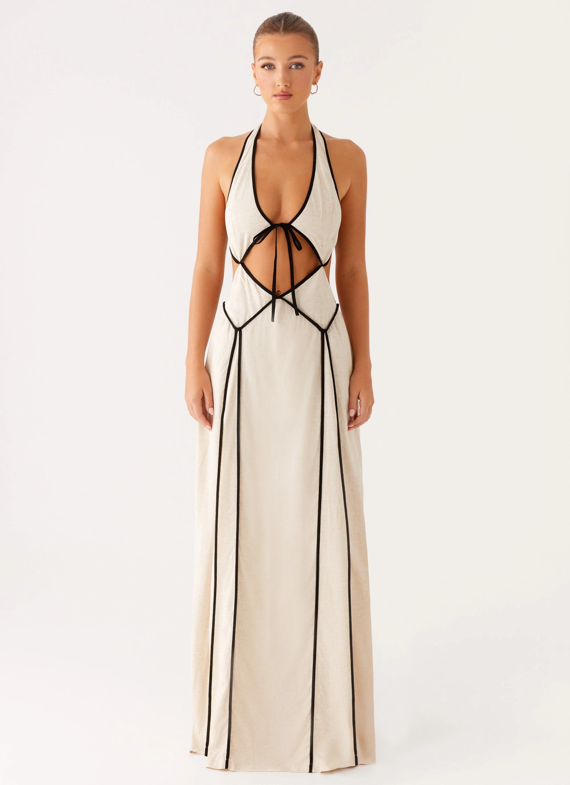 Sonnet Maxi Dress - Oatmeal Smooth Edge Brunch Outfit