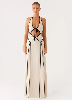Sonnet Maxi Dress - Oatmeal Smooth Edge Brunch Outfit