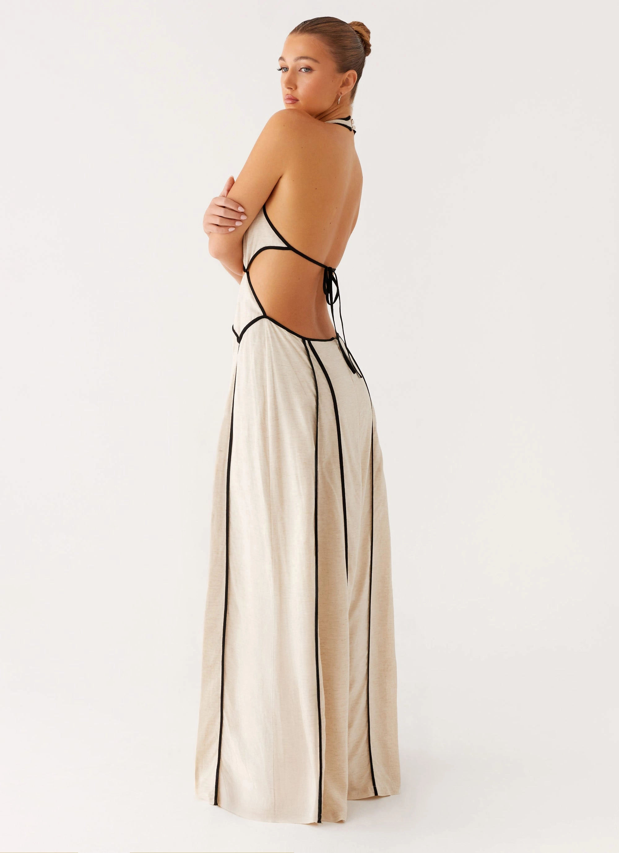 Work Appropriate Luxe Appeal Sonnet Maxi Dress - Oatmeal