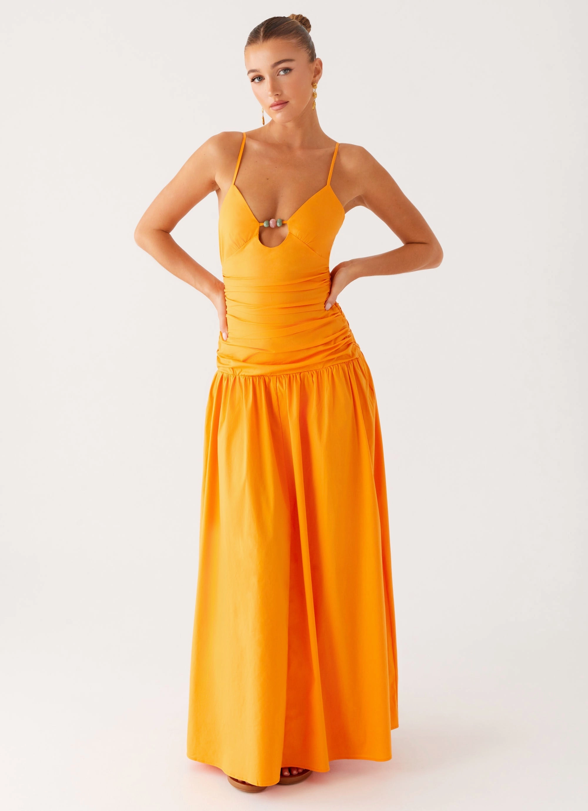Perfect Fit Comfy Design Avani Maxi Dress - Orange