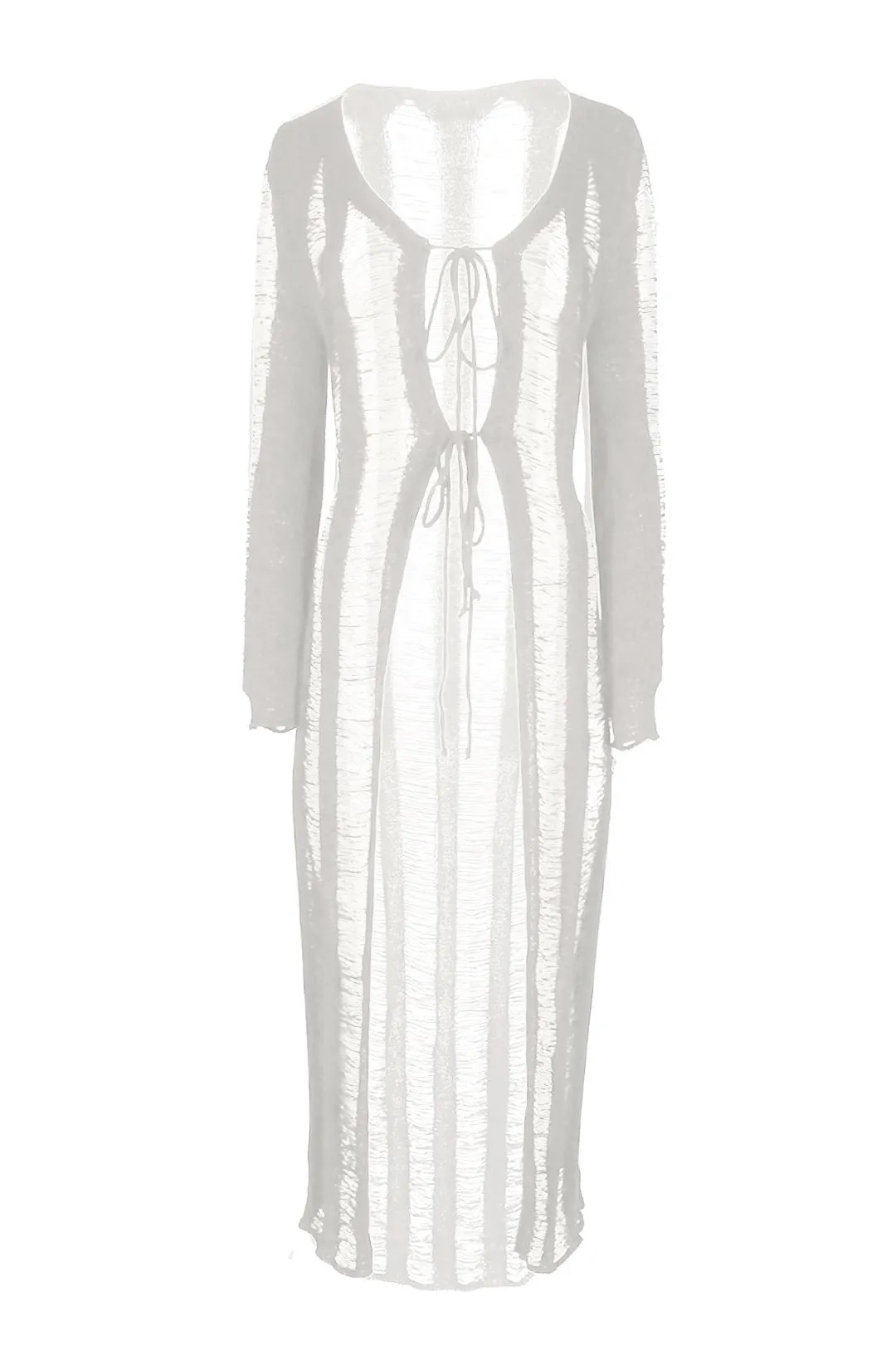 Private Island Distressed Maxi Cardigan Cover Up Rural Charm Flattering Look Wear