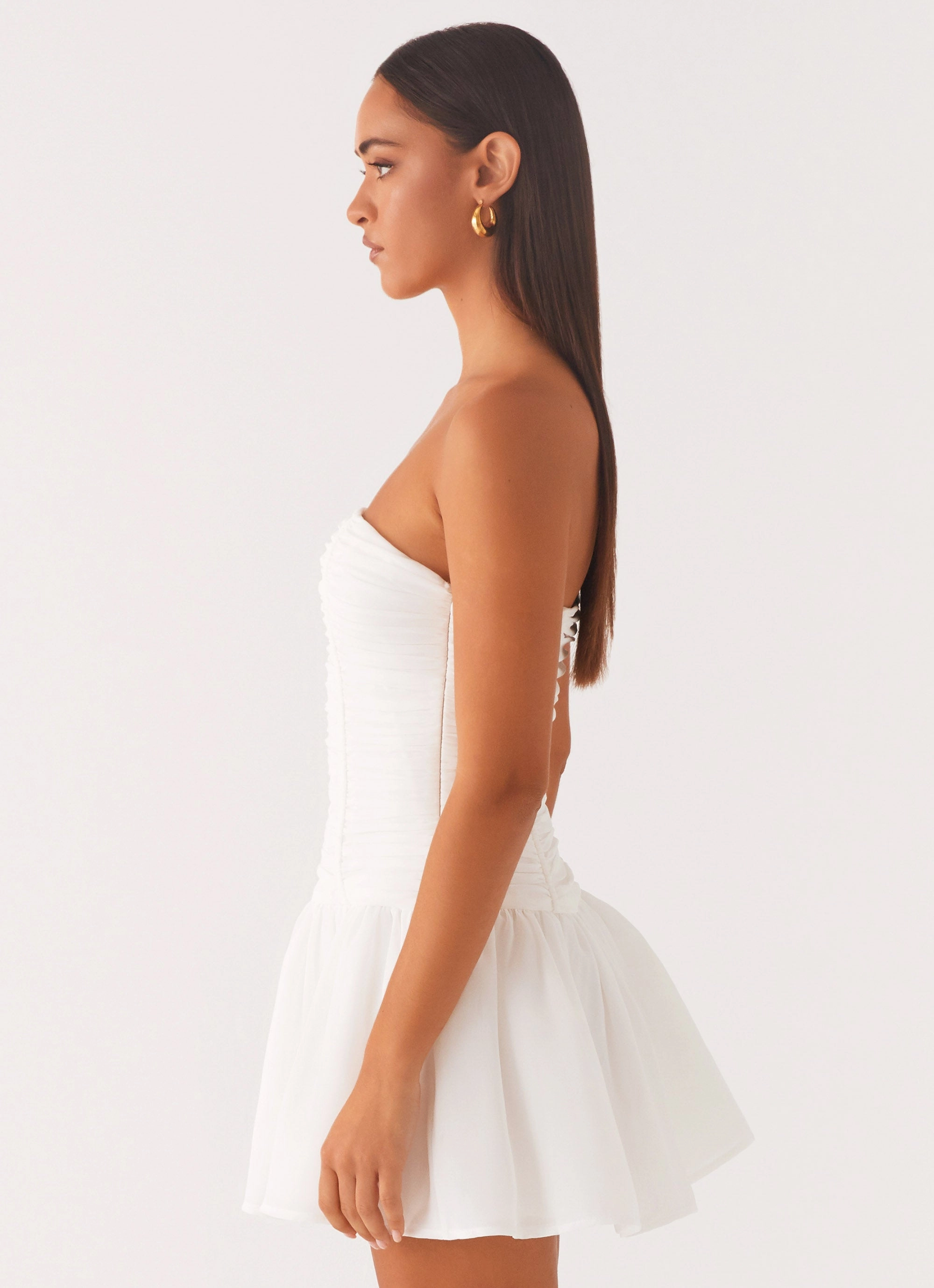 Work Option Layering Comfort Meadow Dreams Mini Dress - White