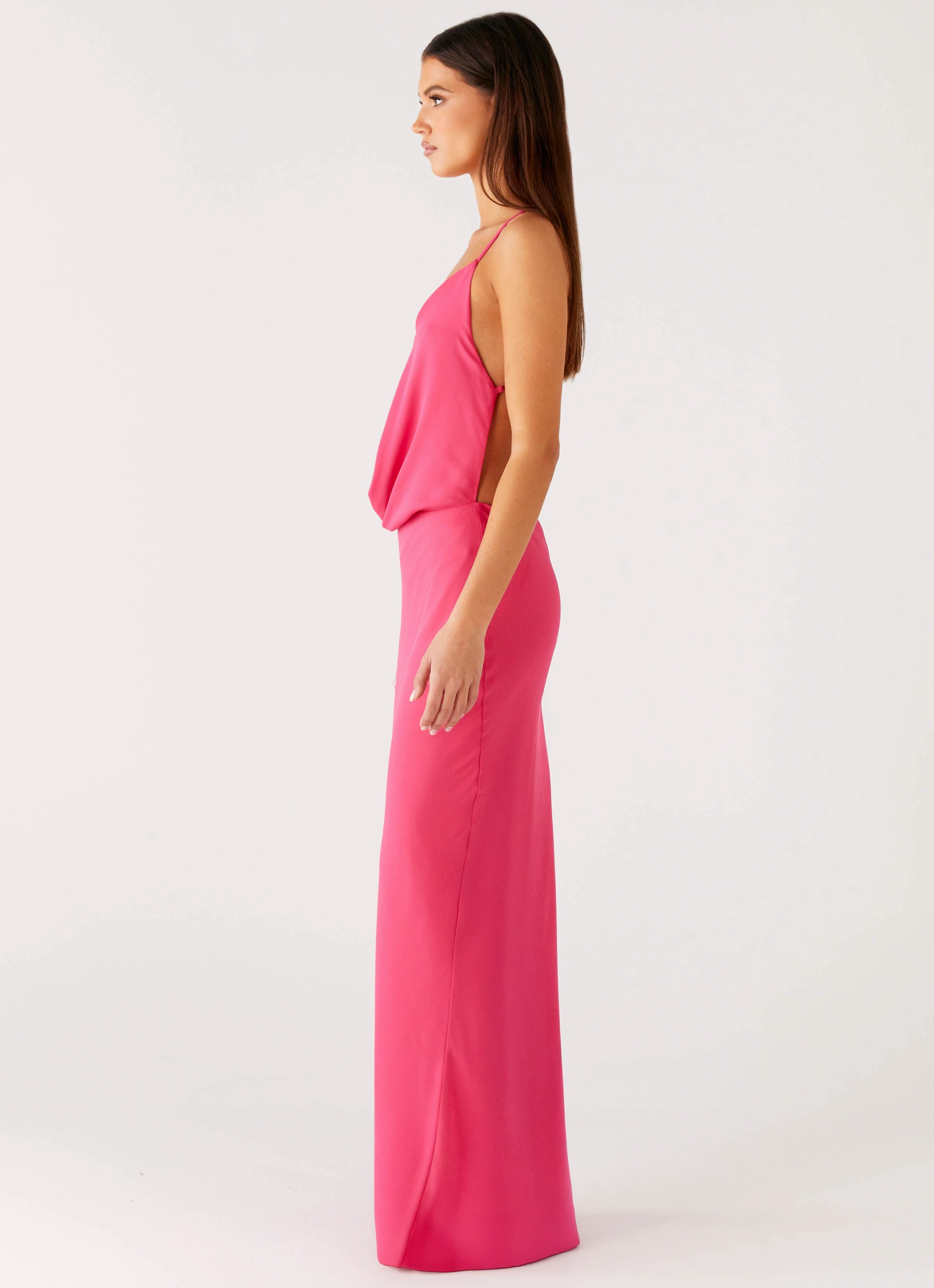 Pure Heart Cowl Maxi Dress - Fuchsia Chic Tone