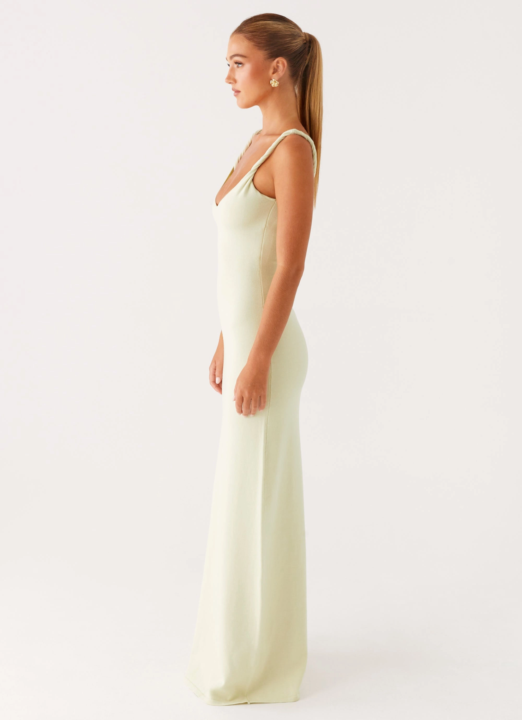 Embroidered-Sleeve Anastasia Maxi Dress - Sage