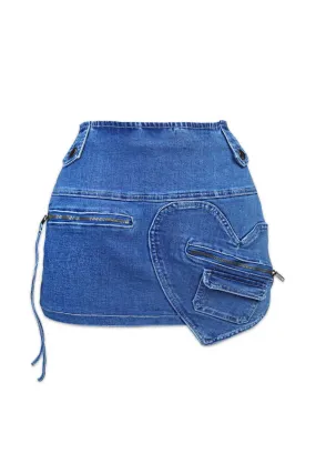 Retro Style day trip Queen of Hearts Mid Rise Denim Skirt