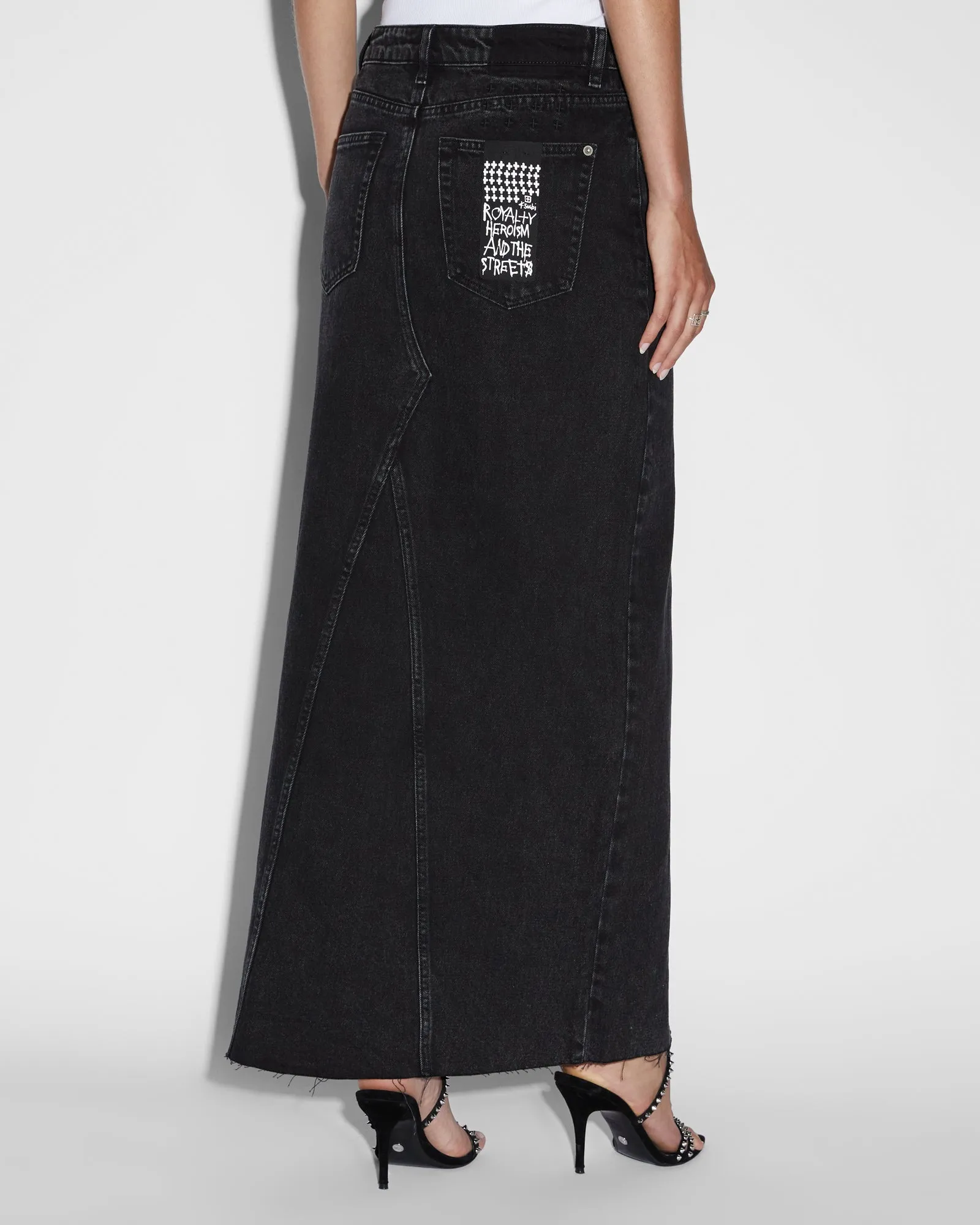 Chic Mood Casual Moments RELAX MAXI SKIRT WASHED BLACK