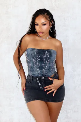 Trendy Look Set The Tone PU Western Corset Top