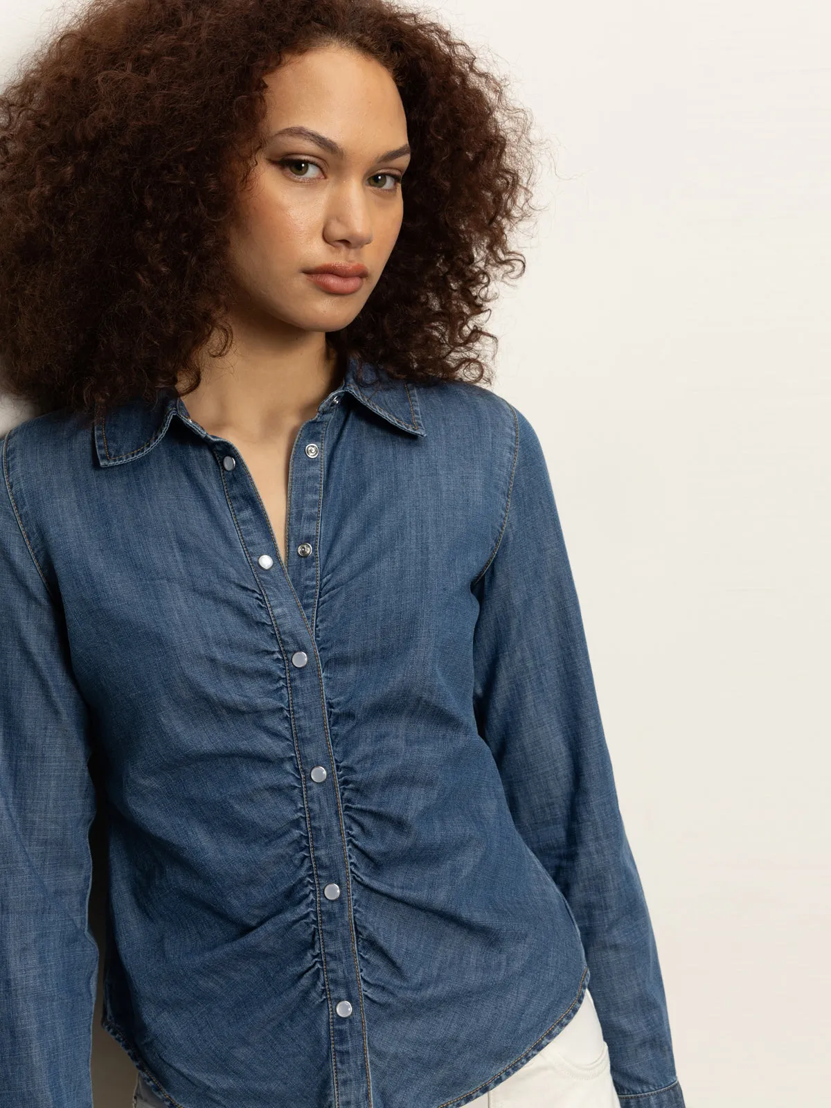 Denim Dreamgirl Top Ball Park GarmentDyed