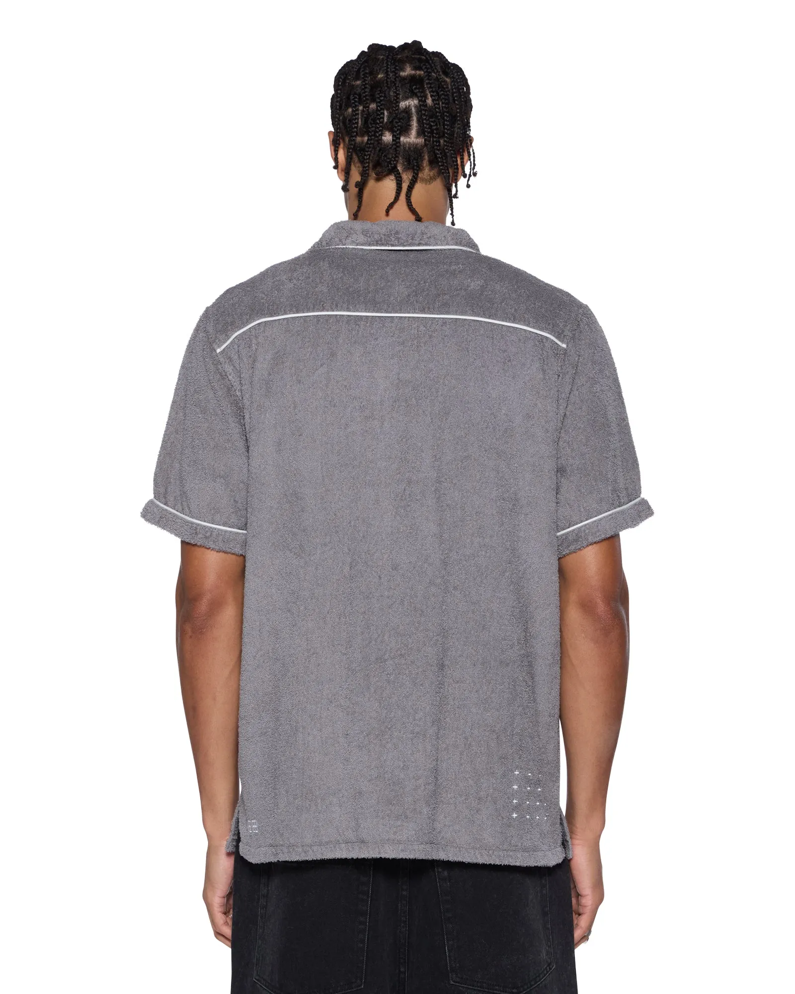 No Ride Up Silicone Grip LOUNGE SS RESORT SHIRT CHARCOAL