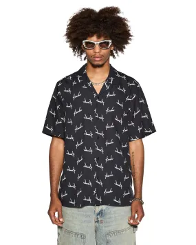 easy-care item SKRIPT RESORT SS SHIRT BLACK