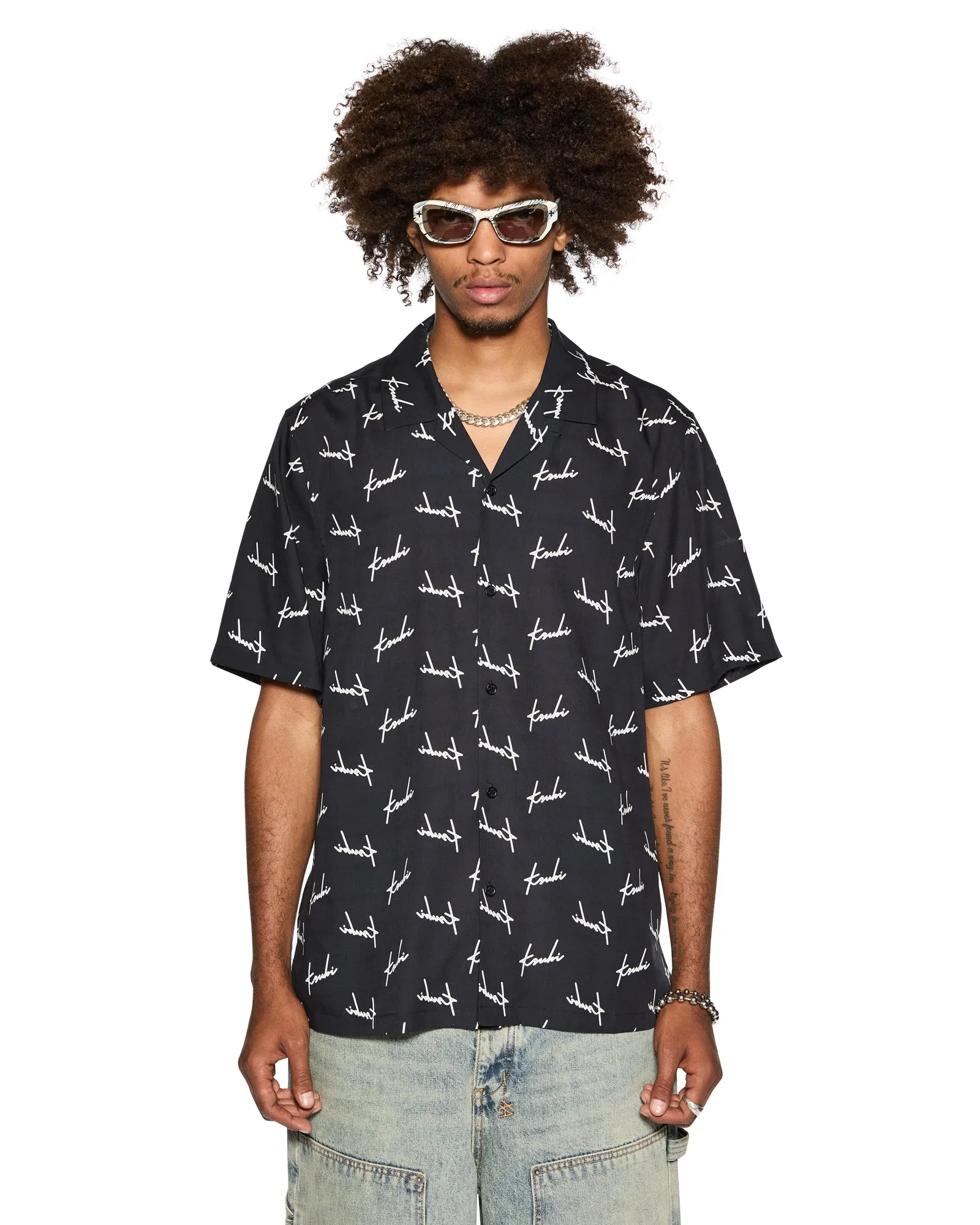 easy-care item SKRIPT RESORT SS SHIRT BLACK