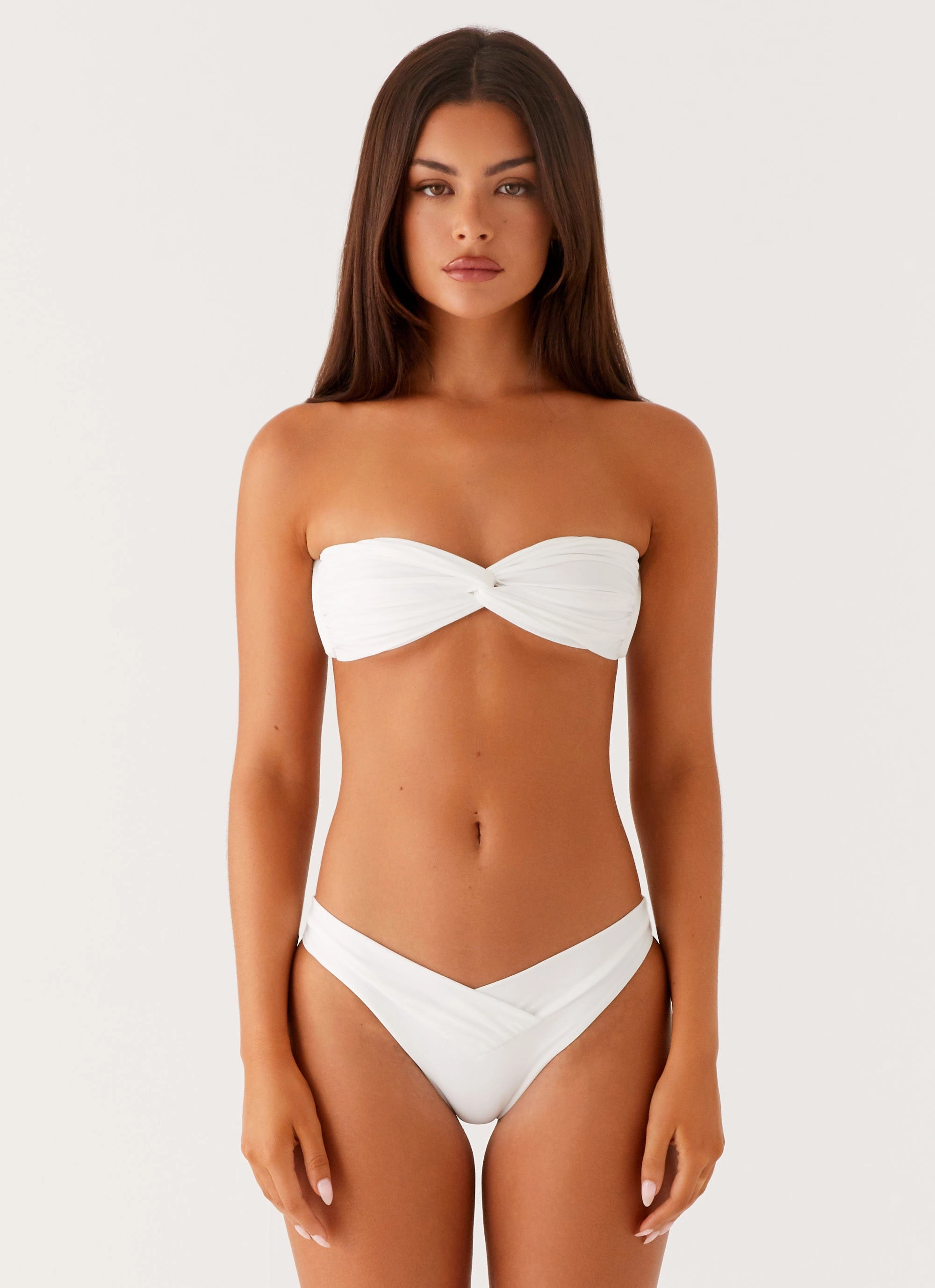 Delta Bandeau Bikini Top - White Premium Material