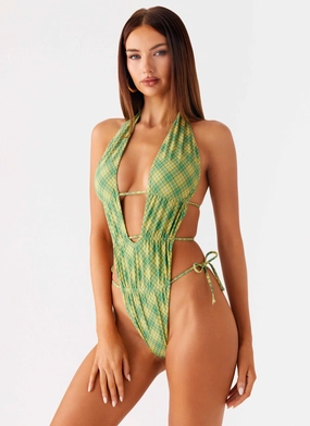 Dandara Cut Out Swimsuit - Jungle Check Custom Fit