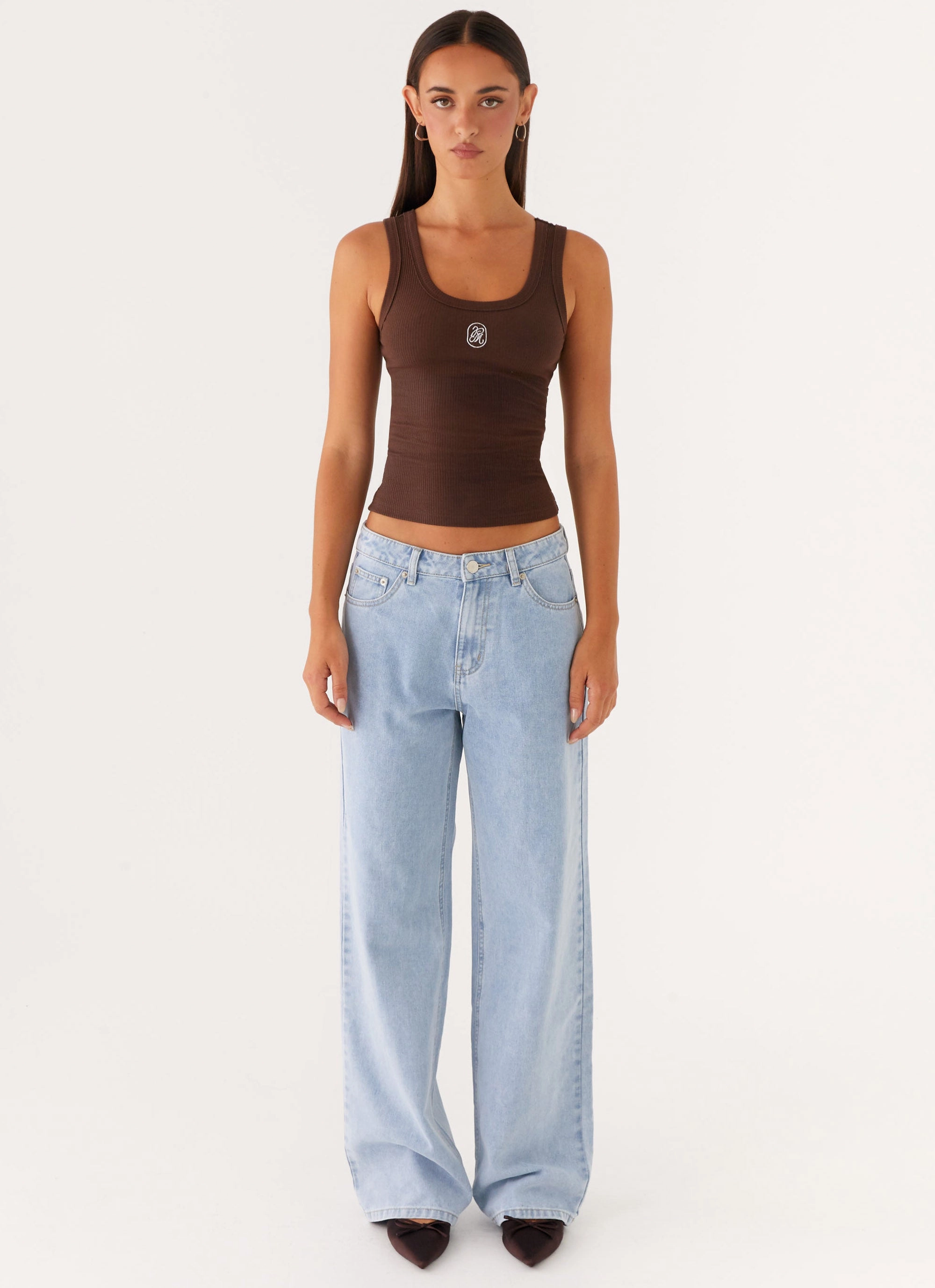 Signature Tank Top - Chocolate Adjustable Cuff Fashion Blouse