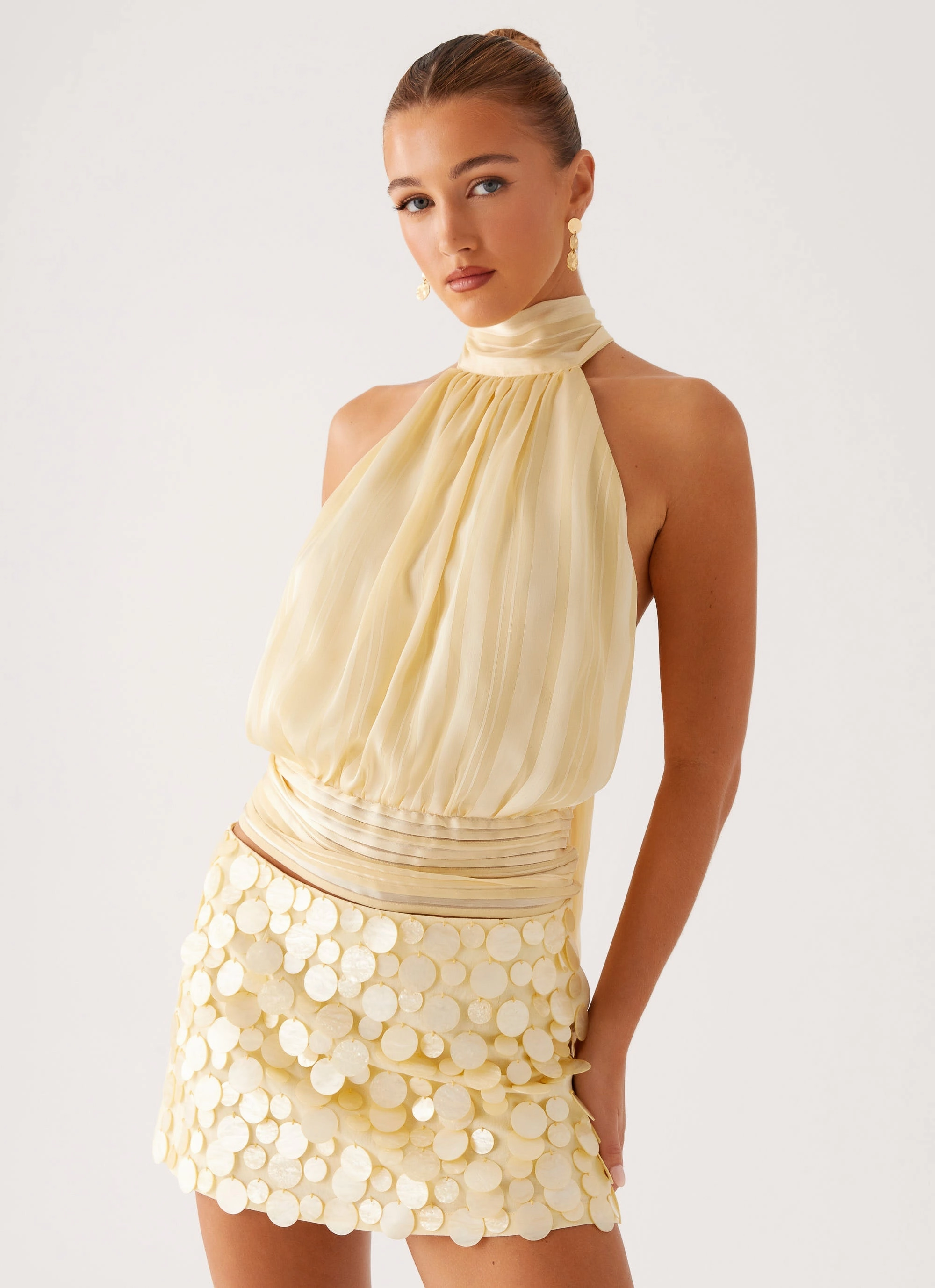 Modern Look Sport Top Willow Chiffon Top - Yellow