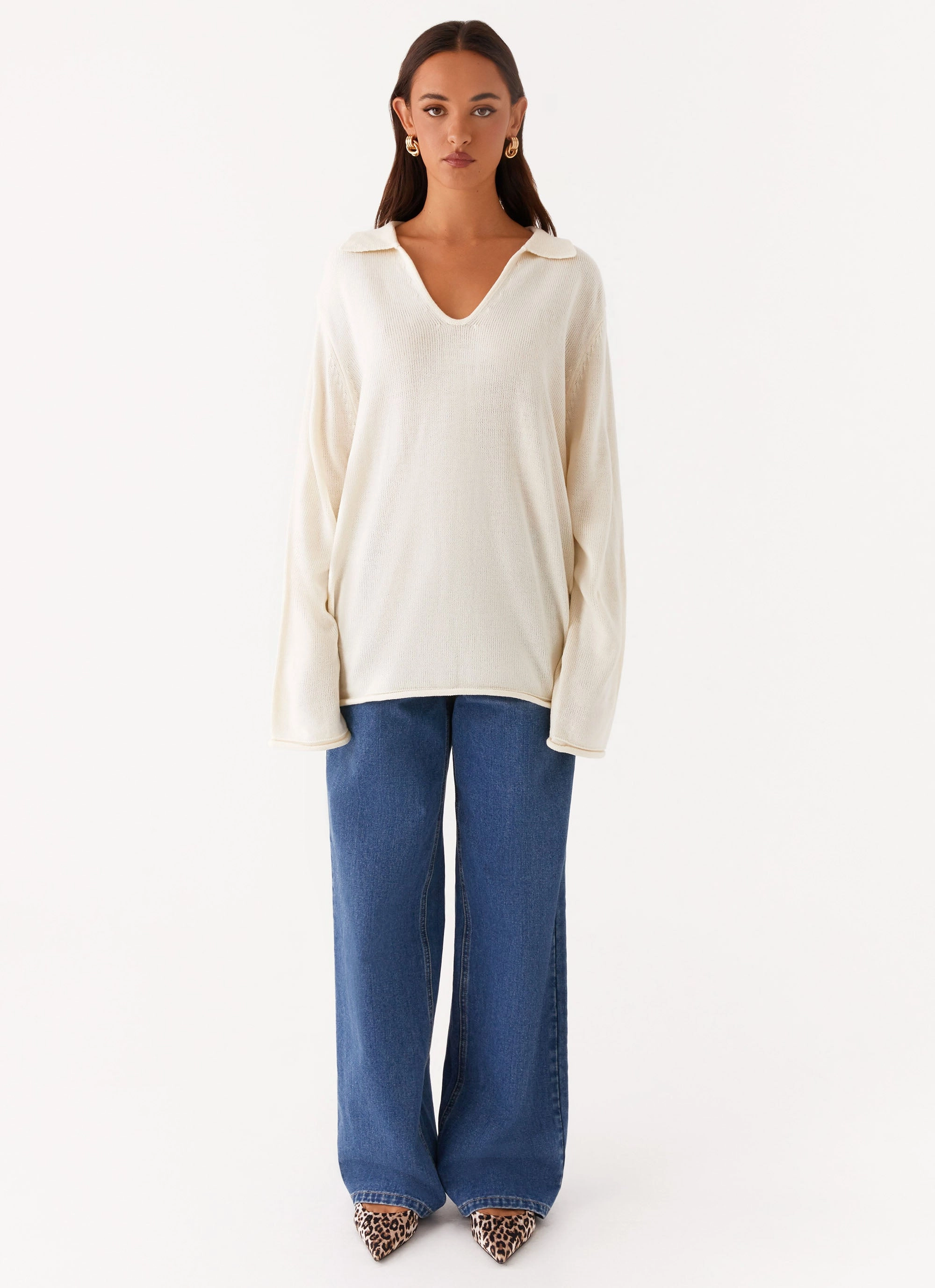Deena Knit Sweater - White Urban Outdoor Look