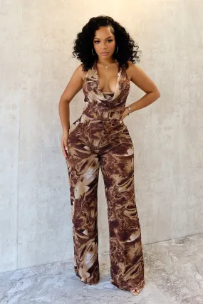 Flexible Knees Comfortable Leg So Chic Mesh Halter Jumpsuit