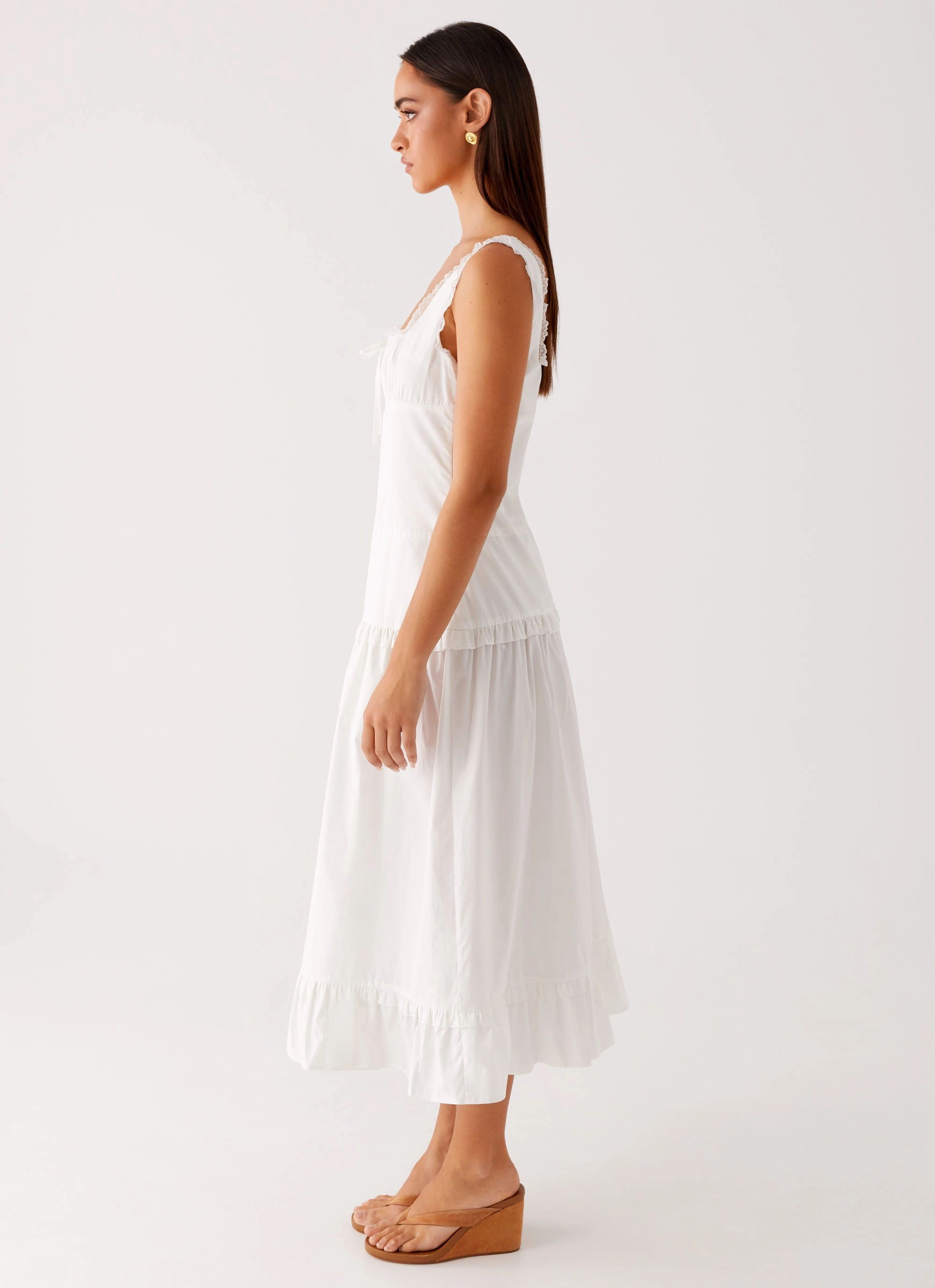 Floor-Length Elegant Piece Quinn Midi Dress - White