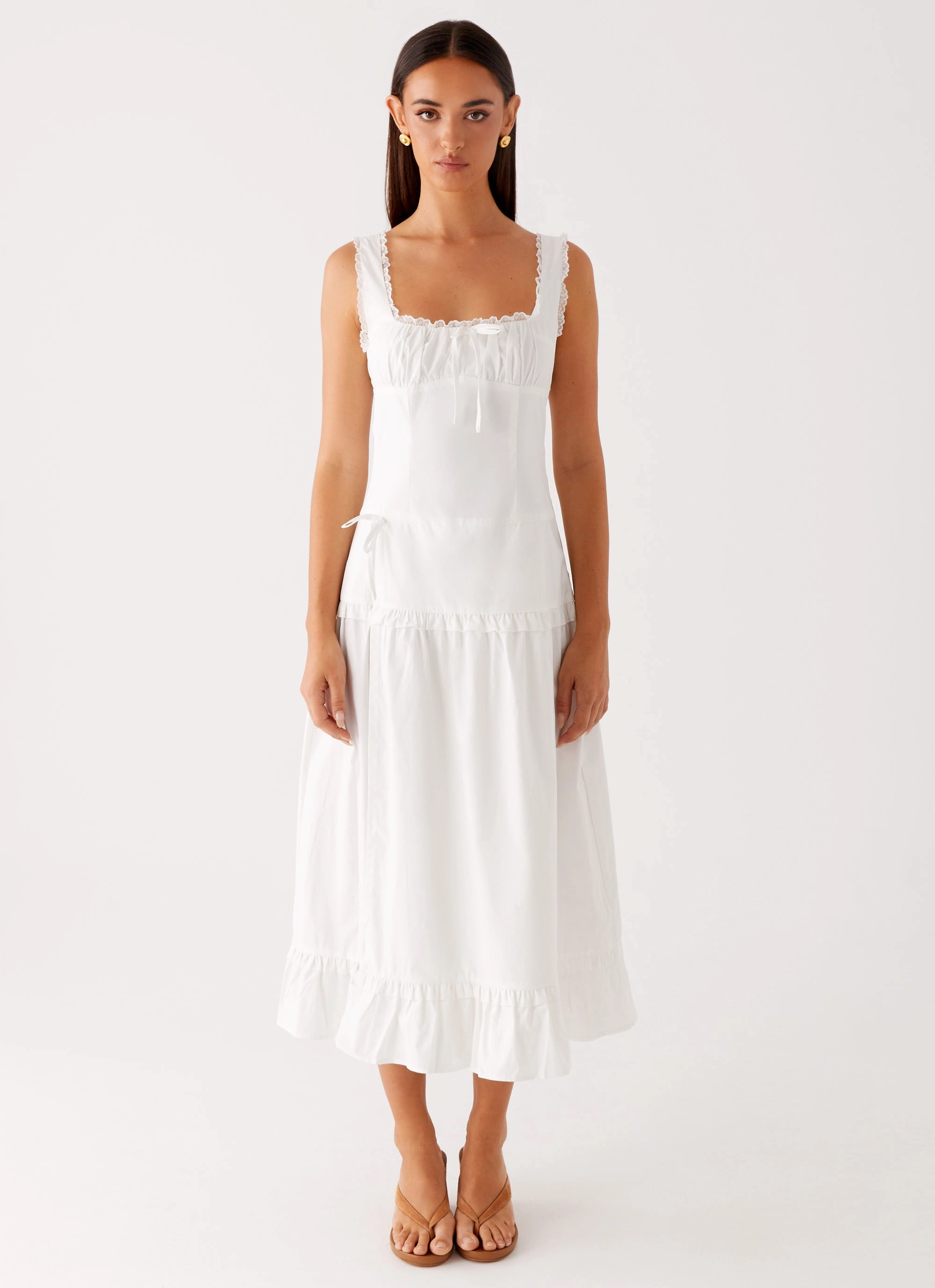 Quinn Midi Dress - White Relax Fit