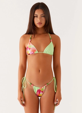 Rach Bikini Bottoms - Green Tropical Statement Swim