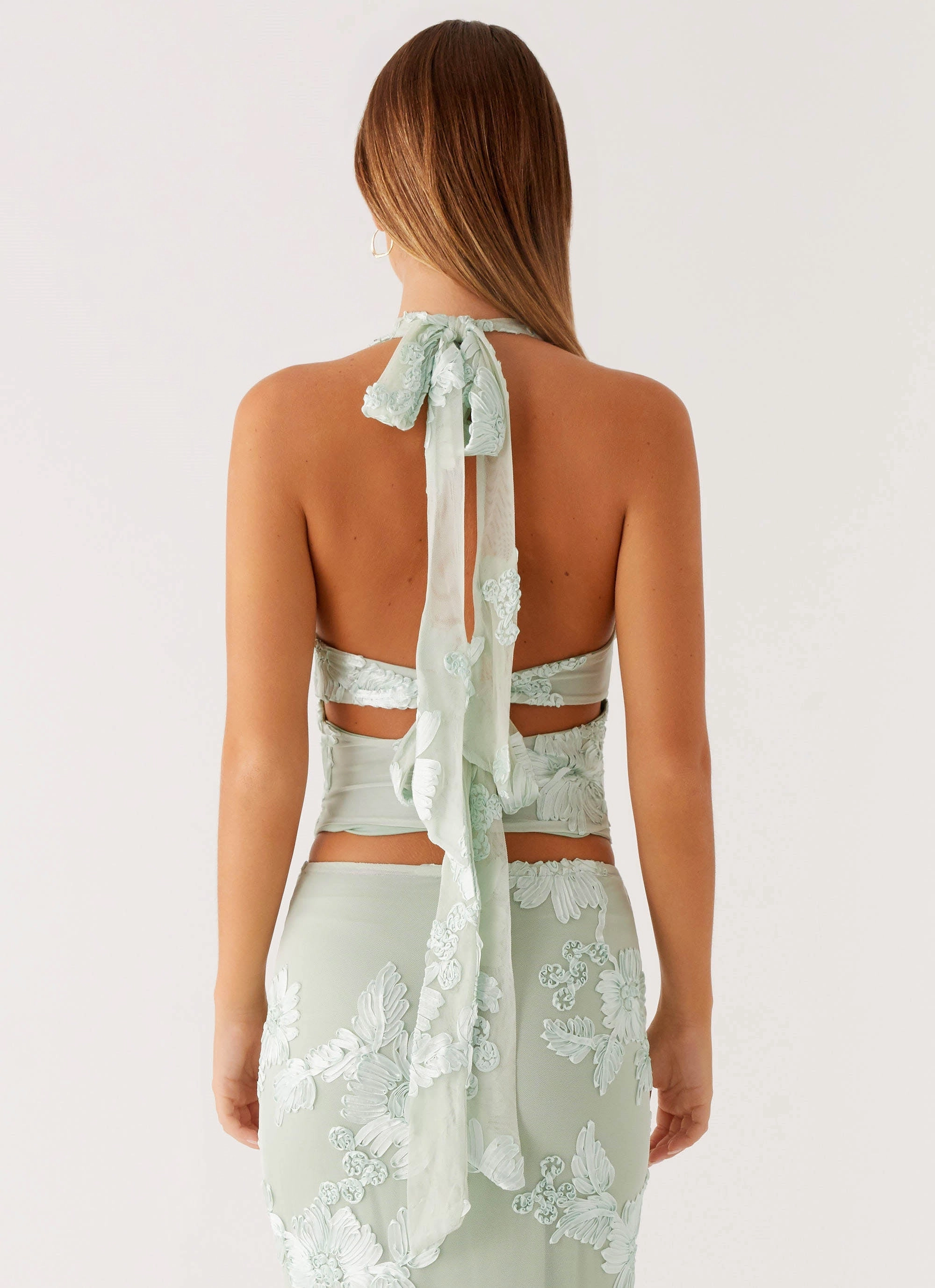 Radiate Halterneck Top - Sage Stretch Fit