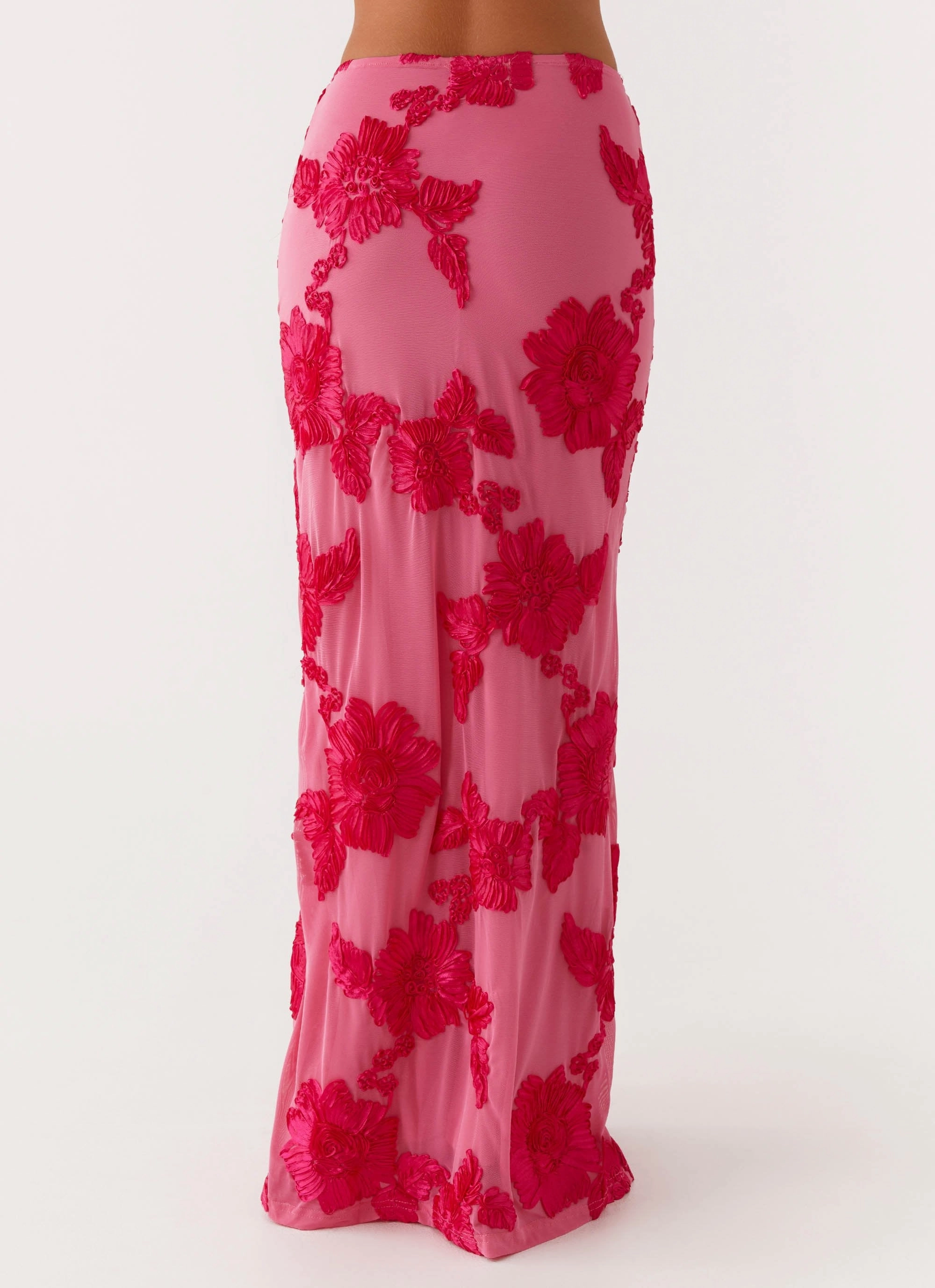 Style Essential Radiate Maxi Skirt - Pink