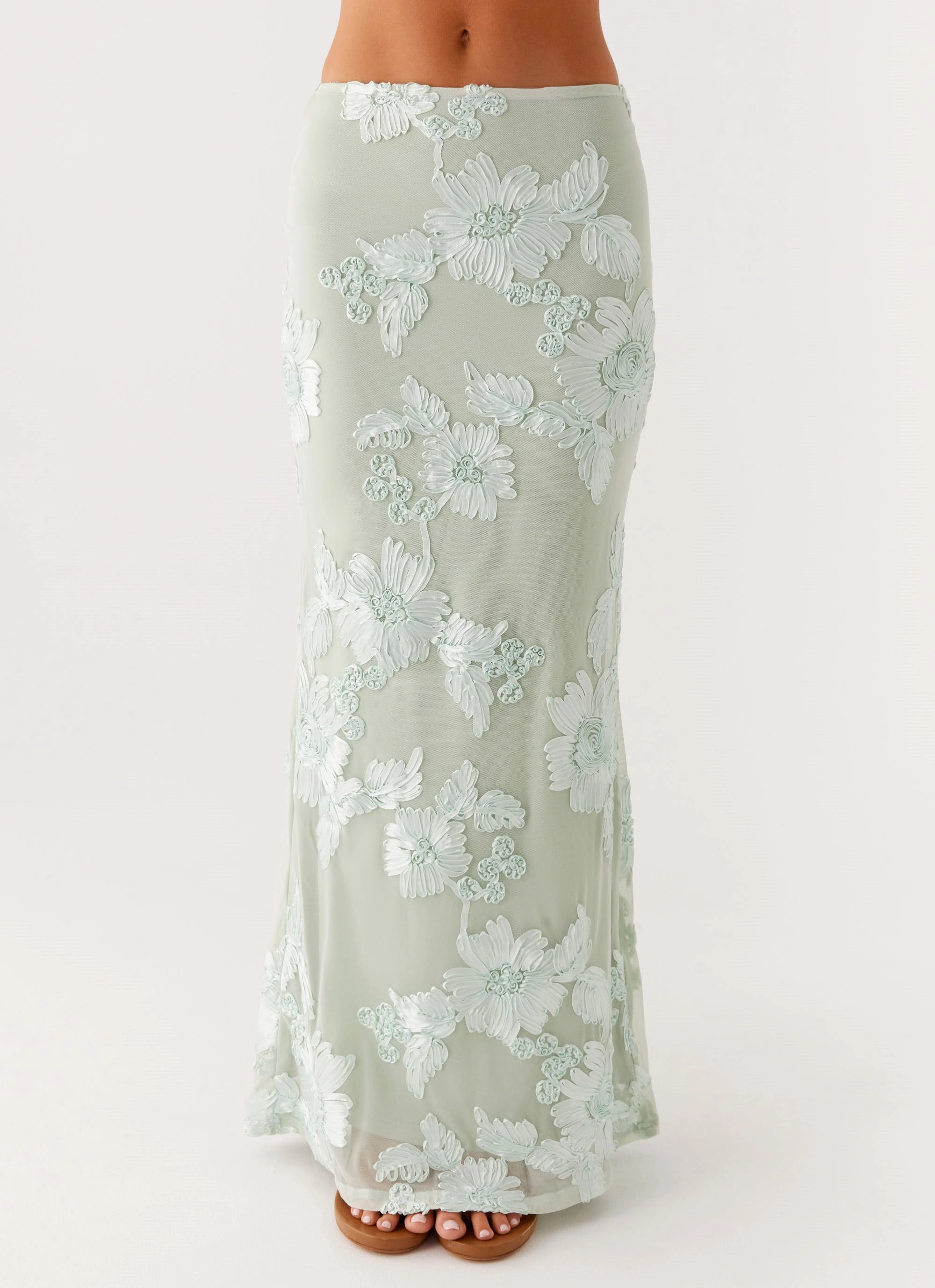 Radiate Maxi Skirt - Sage Crisp Edge Unisex style