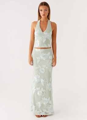 Fit Choice ruffle trim Radiate Maxi Skirt - Sage
