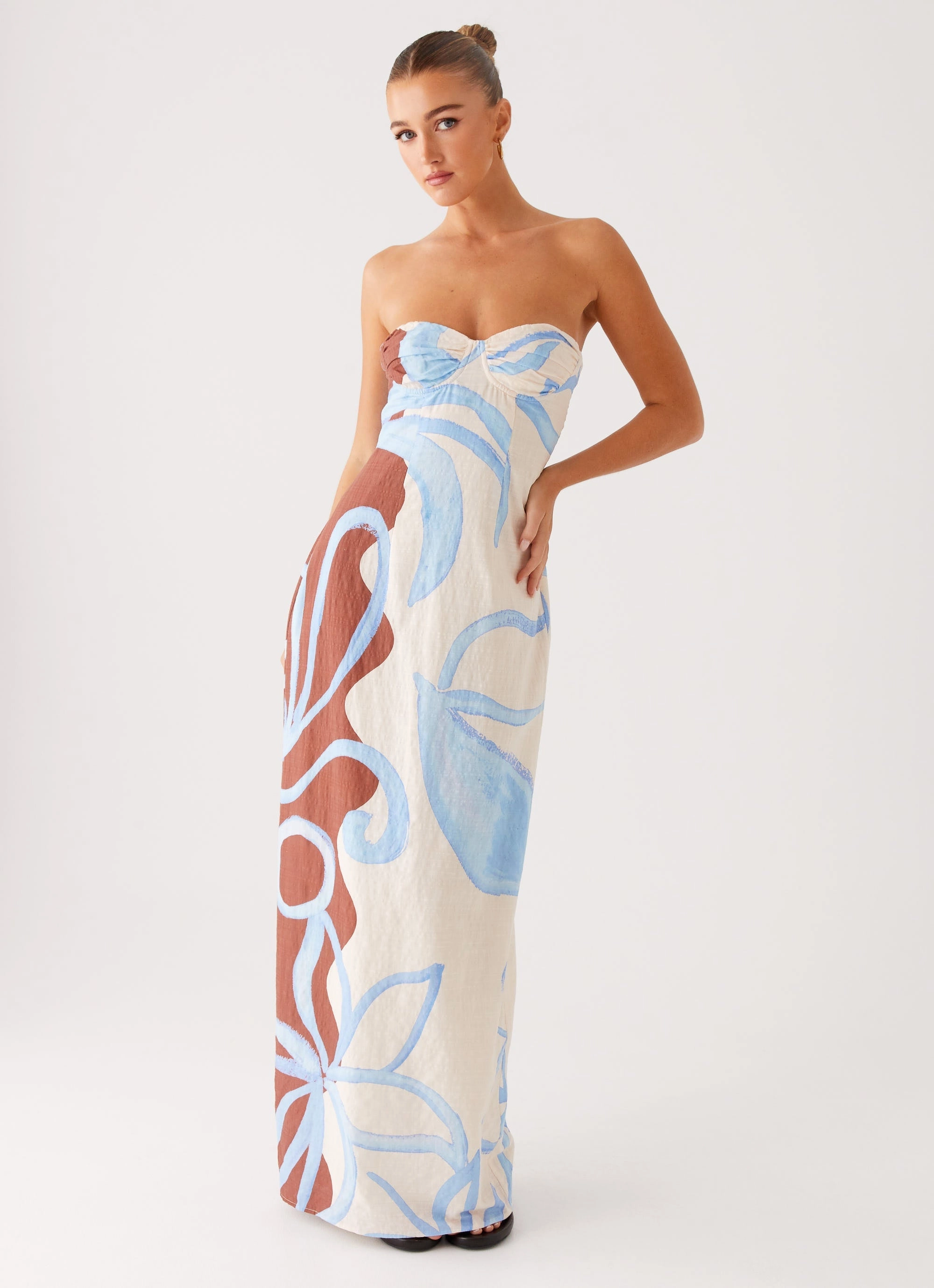 Raiden Maxi Dress - Bloom Wave Print Inclusive Fit Soft Cut