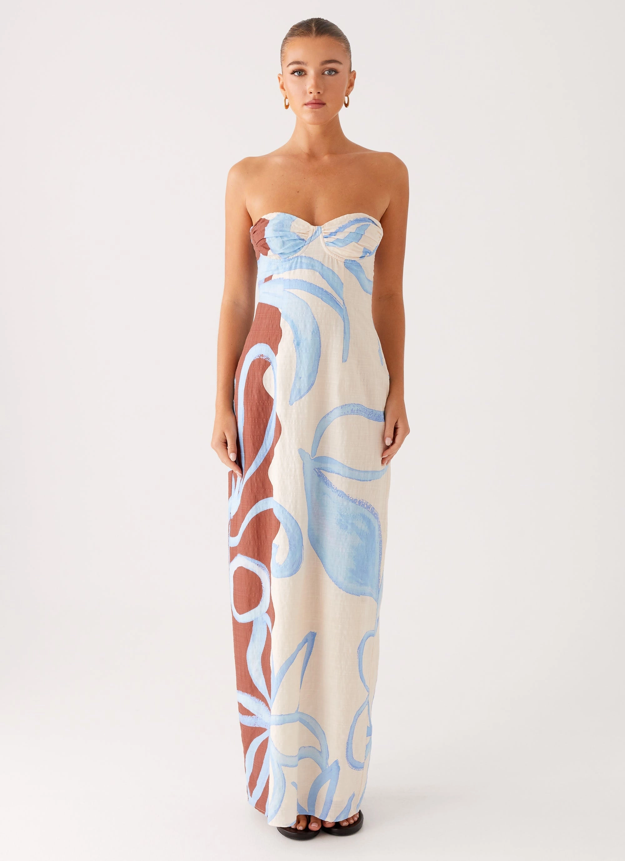 Calm Beauty Raiden Maxi Dress - Bloom Wave Print